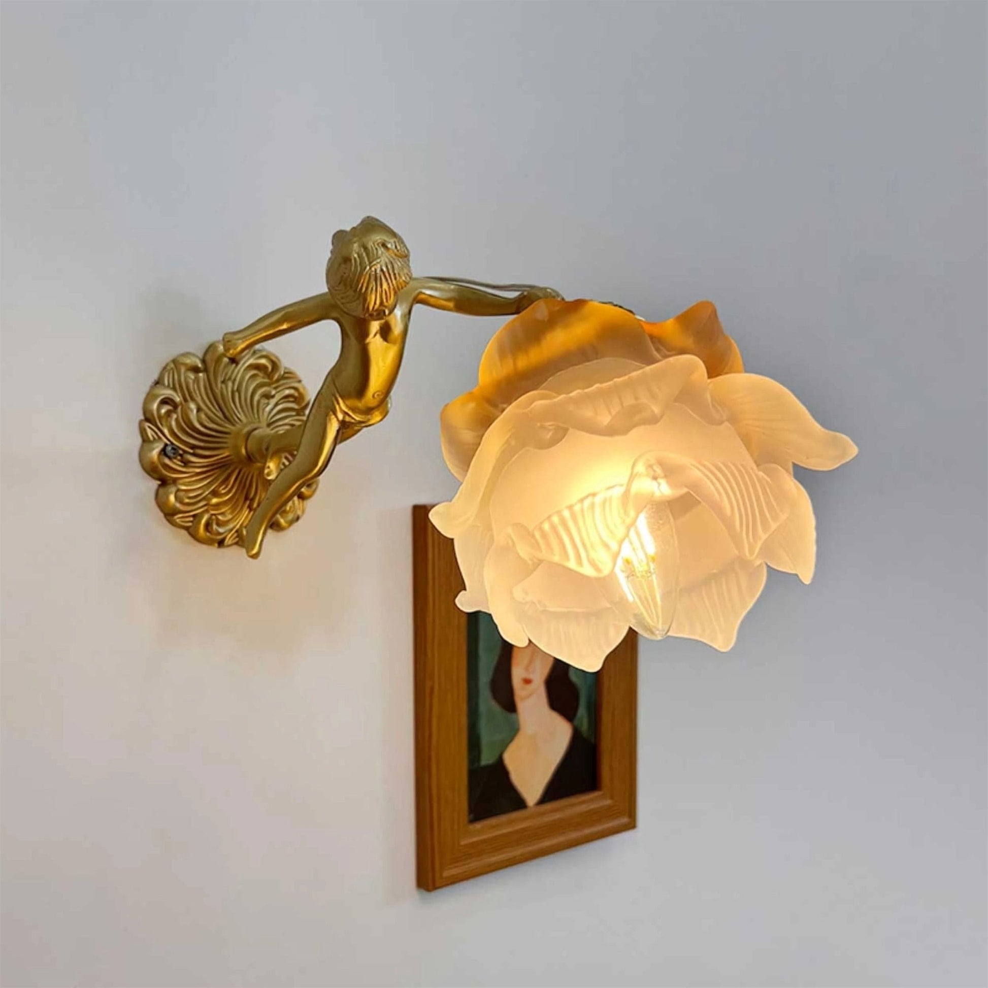Bex Flying Angel Glass Wall Light-Neutral Decor