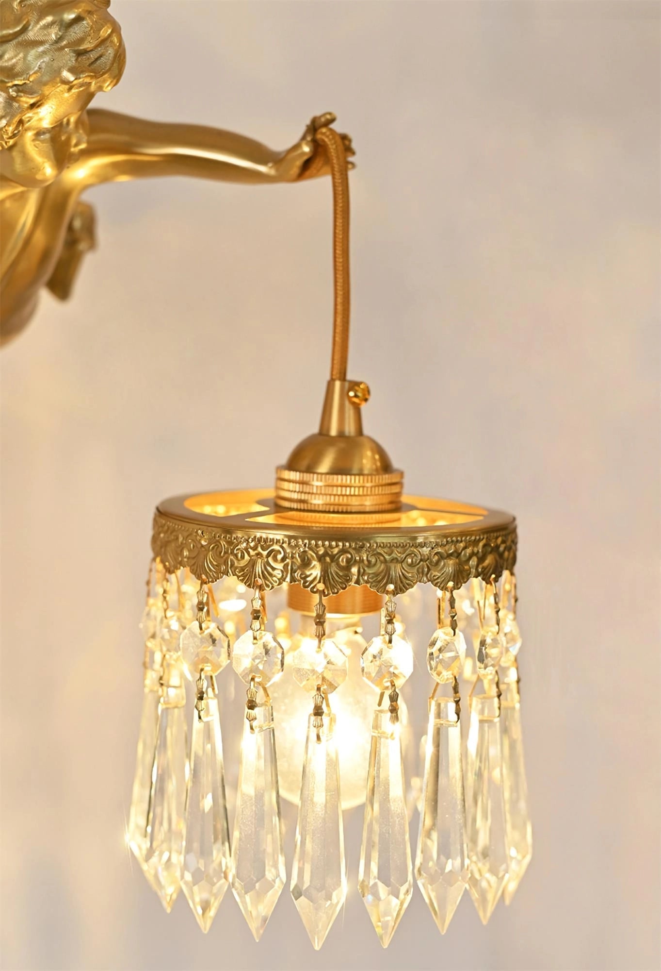 Bex Flying Angel Glass Wall Light-Neutral Decor