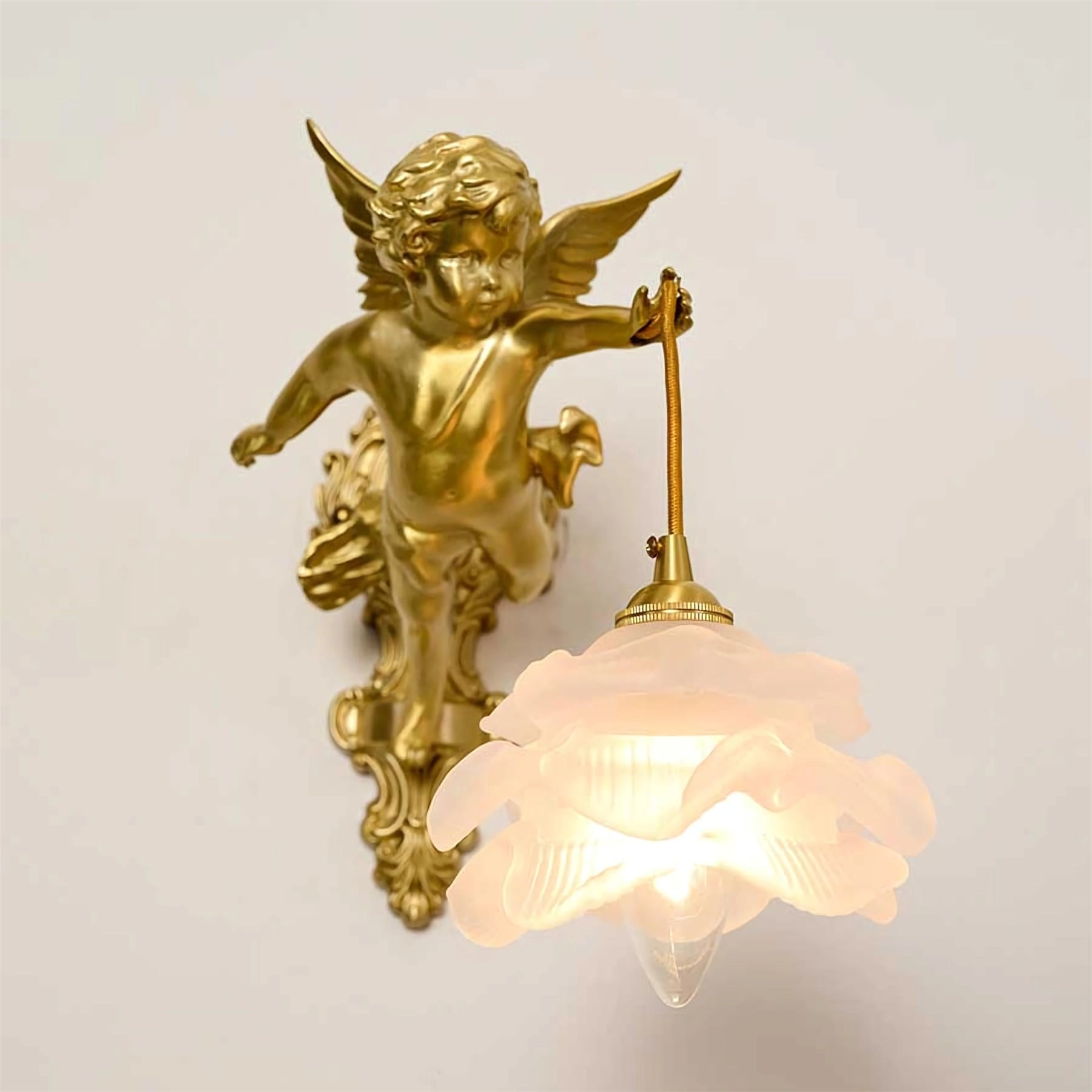 Bex Flying Angel Glass Wall Light-Neutral Decor