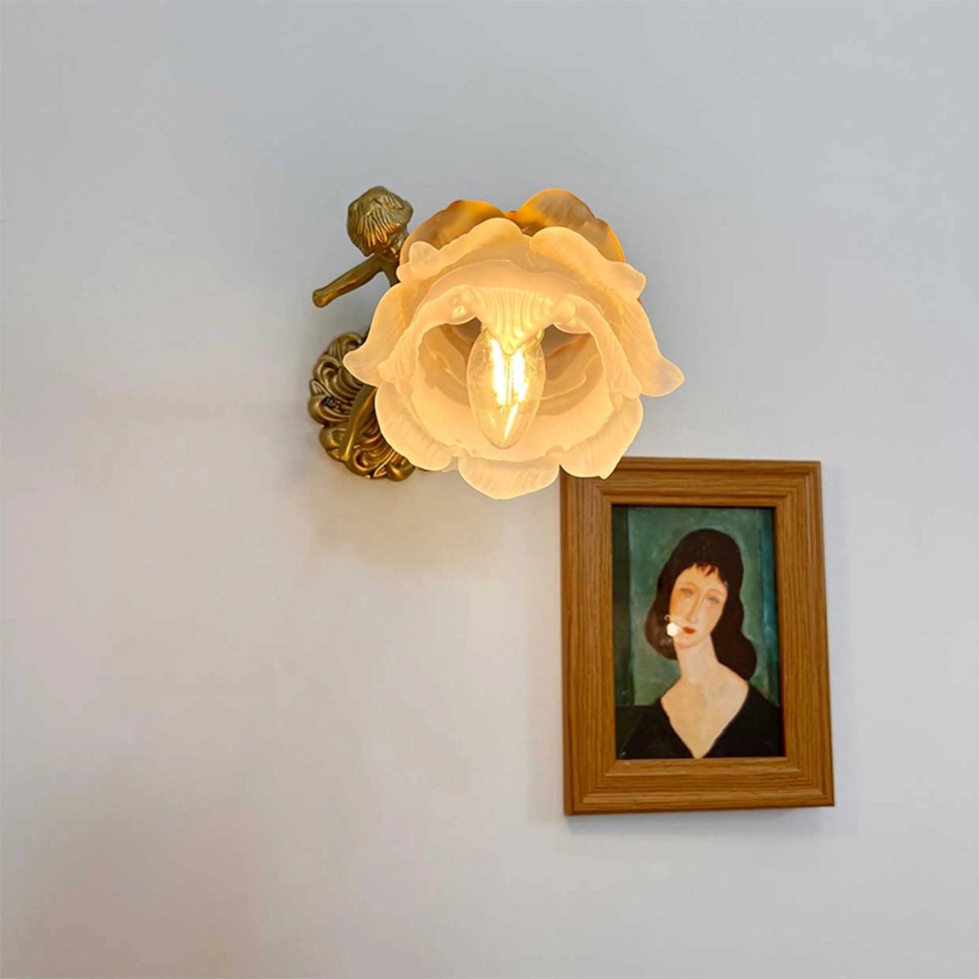 Bex Flying Angel Glass Wall Light-Neutral Decor