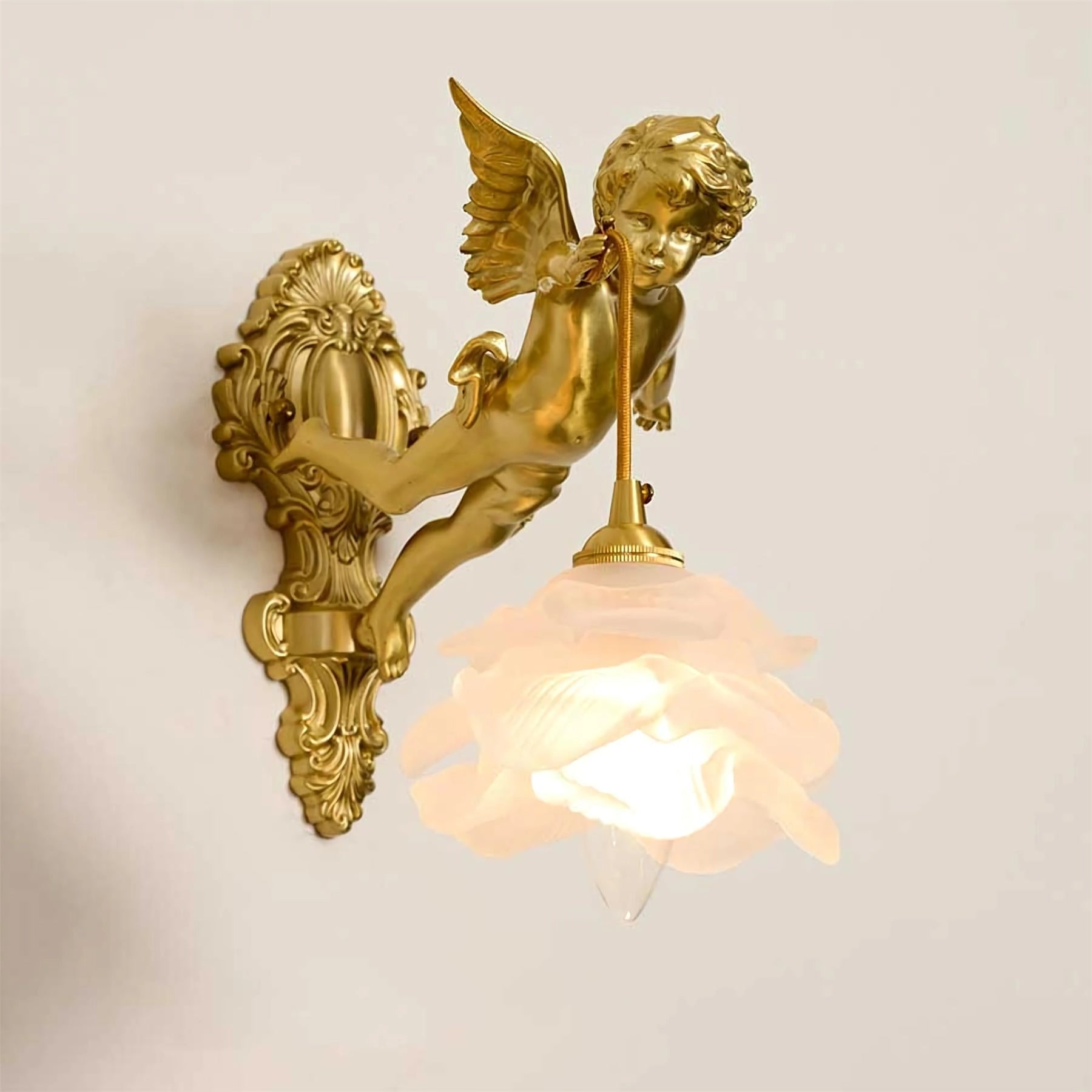 Bex Flying Angel Glass Wall Light-Neutral Decor