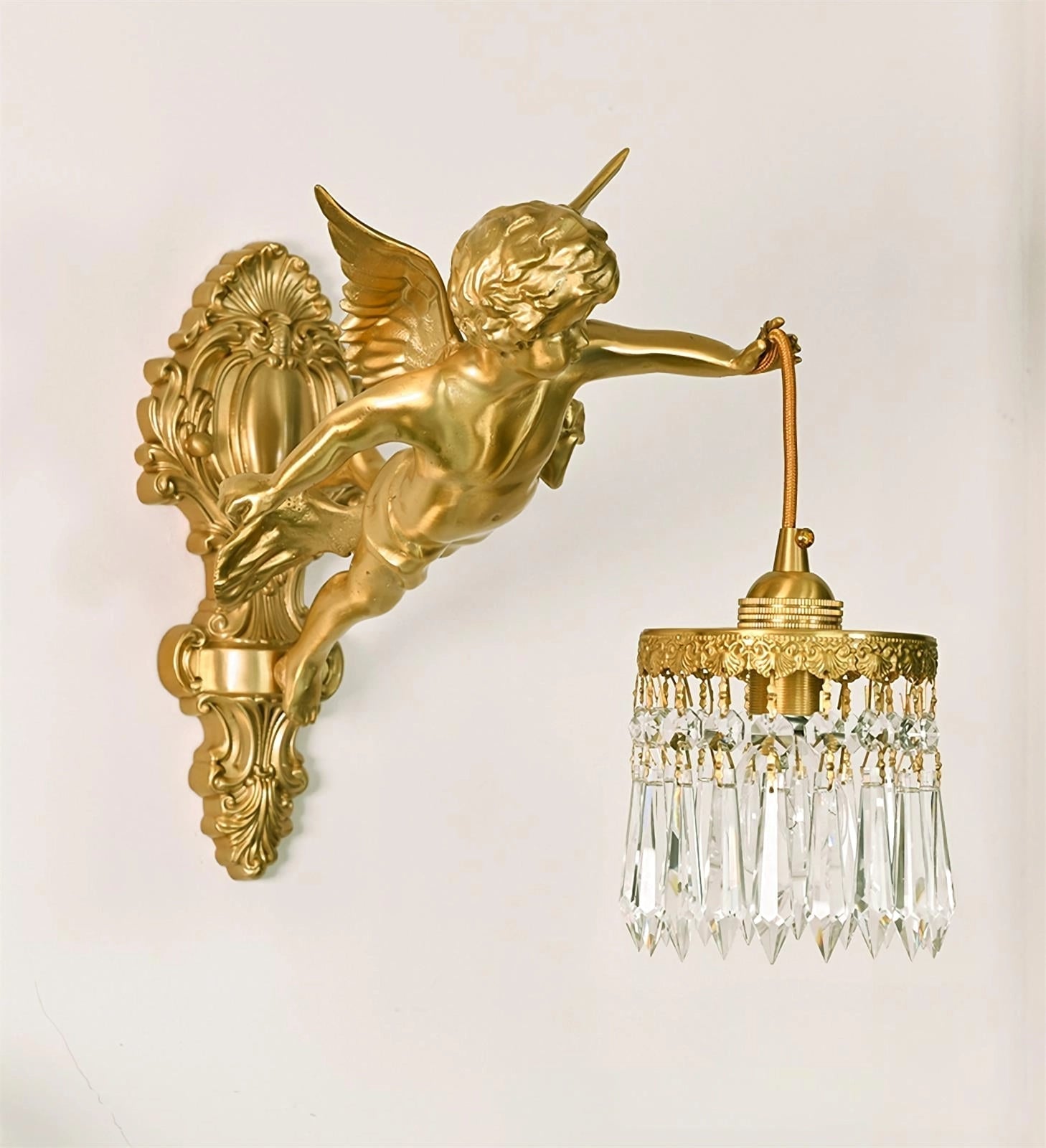Bex Flying Angel Glass Wall Light-Neutral Decor