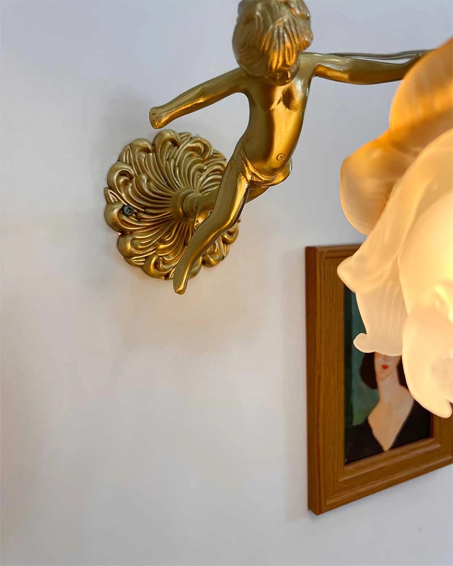 Bex Flying Angel Glass Wall Light-Neutral Decor