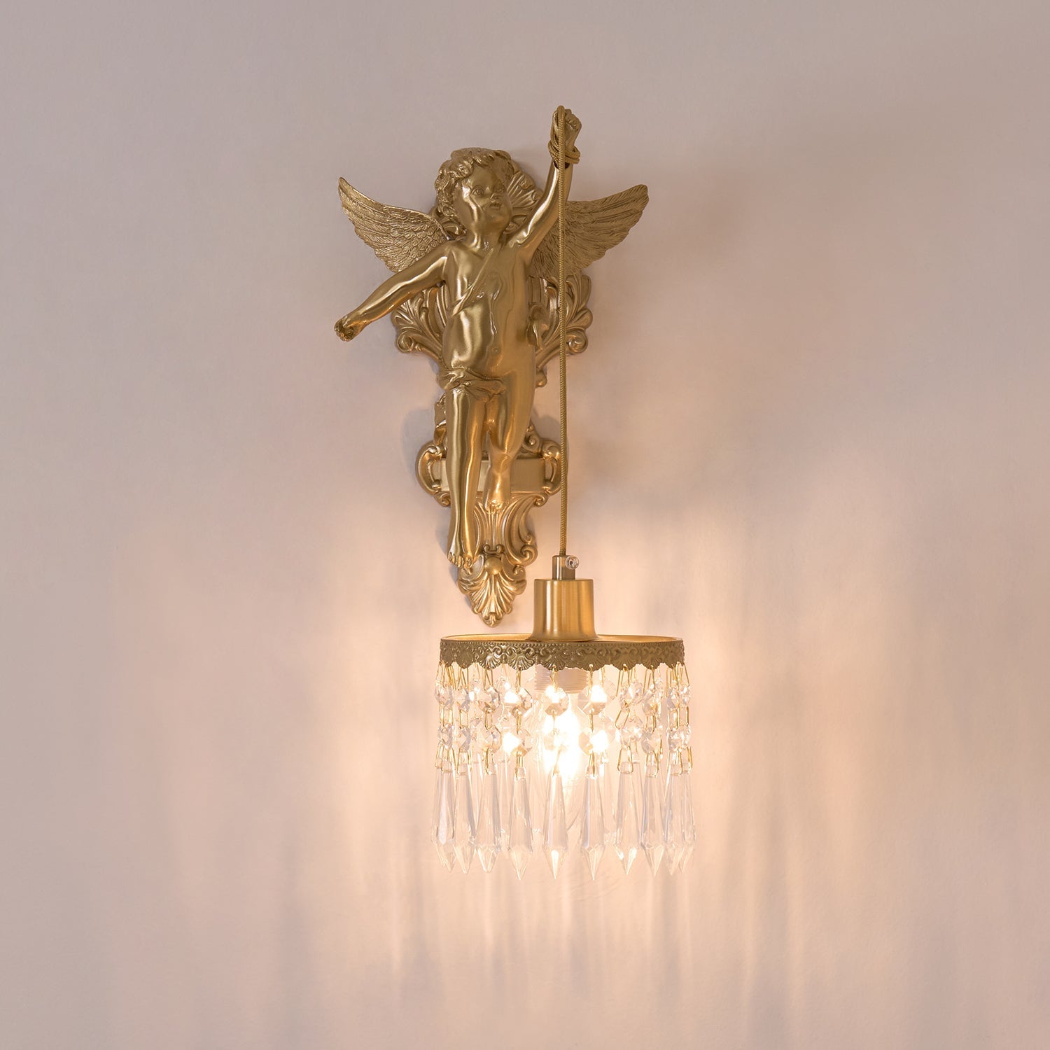 Bex Flying Angel Glass Wall Light-Neutral Decor