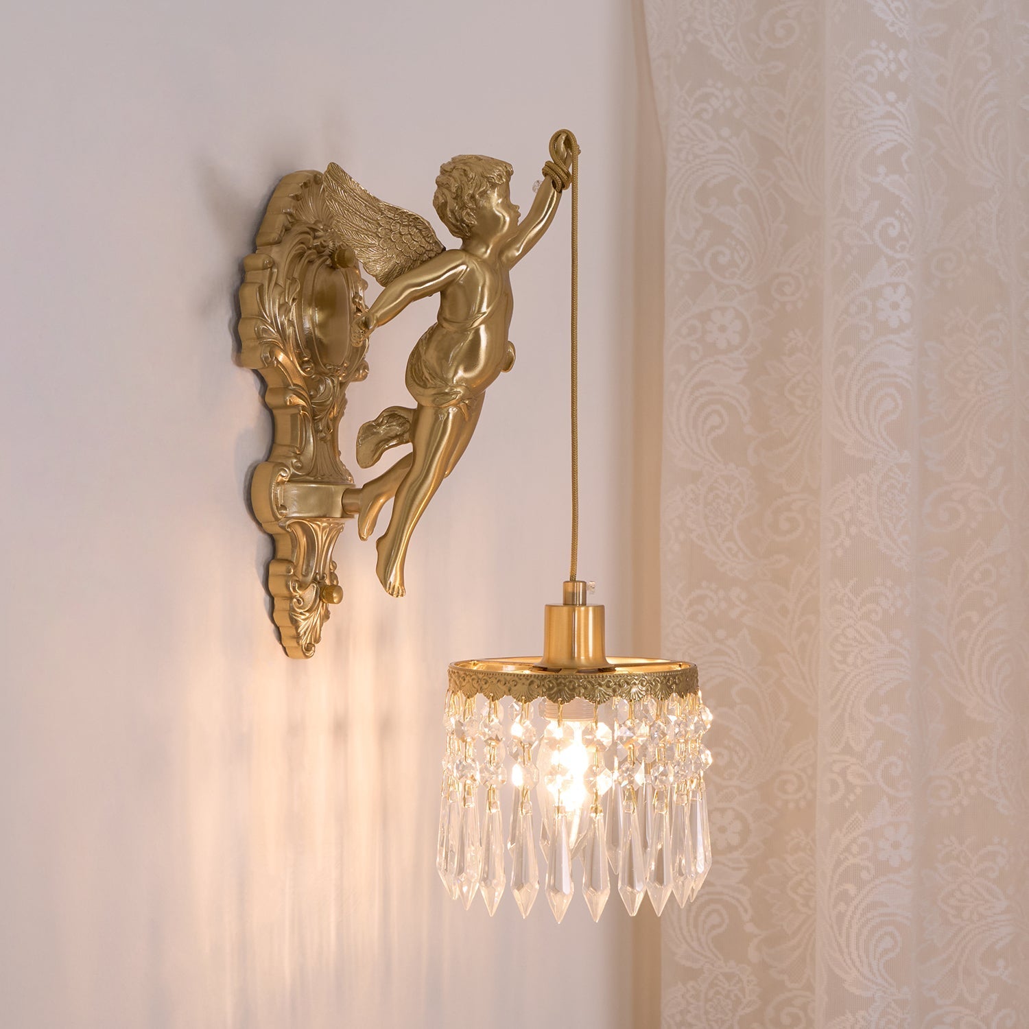 Bex Flying Angel Glass Wall Light-Neutral Decor