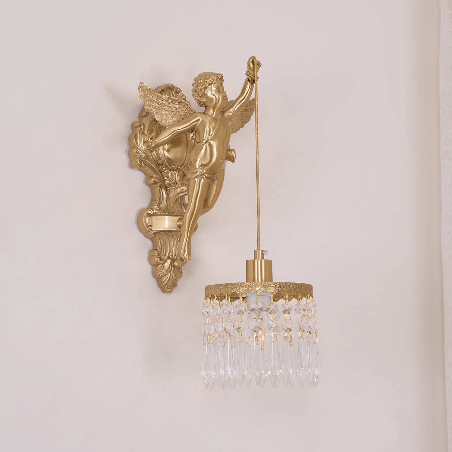 Bex Flying Angel Glass Wall Light-Neutral Decor