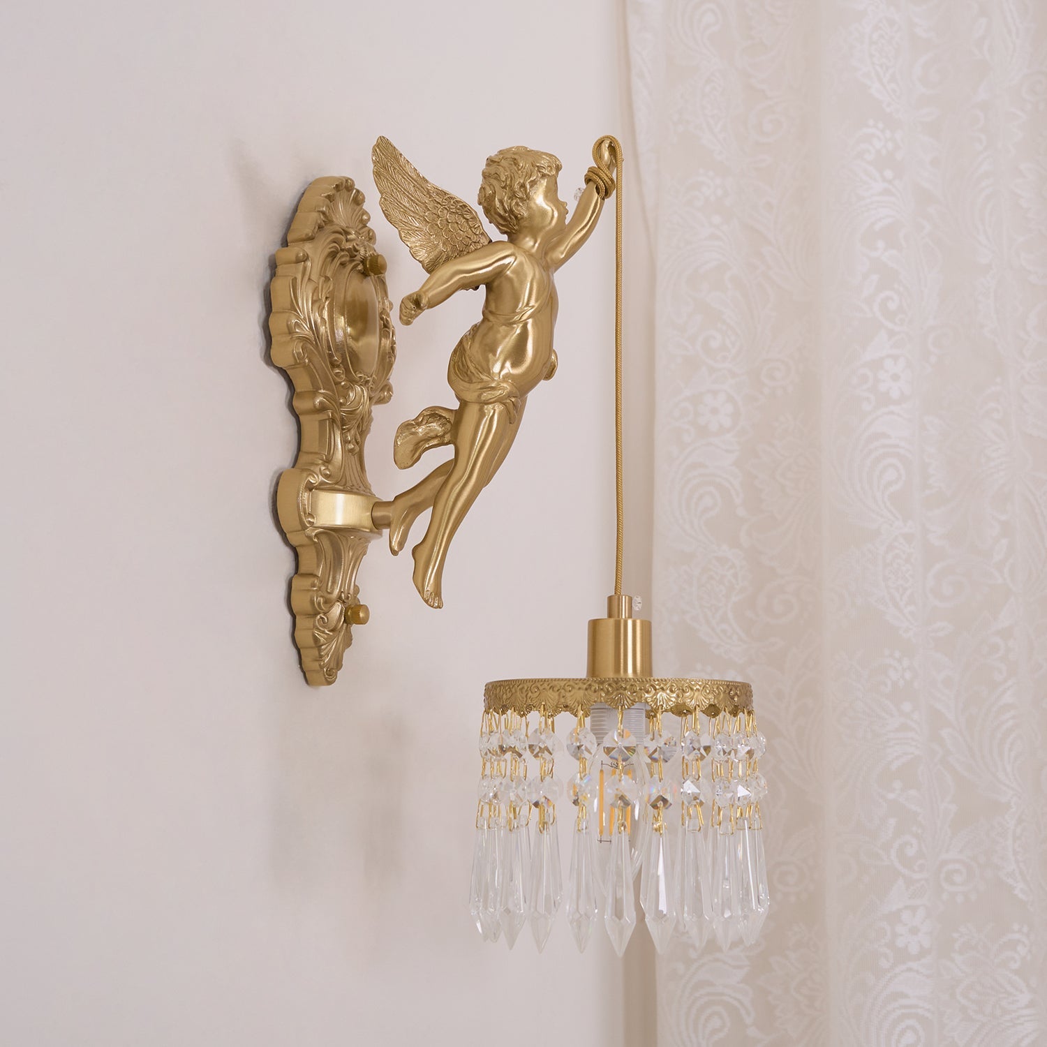 Bex Flying Angel Glass Wall Light-Neutral Decor