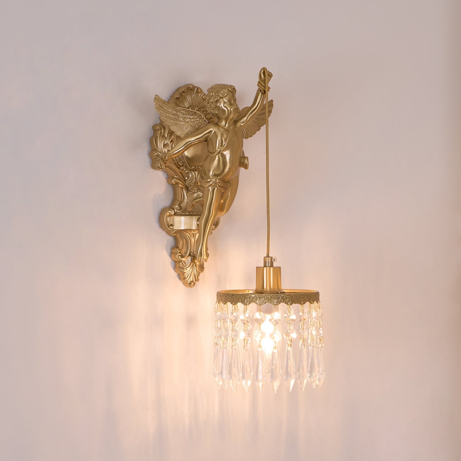 Bex Flying Angel Glass Wall Light-Neutral Decor