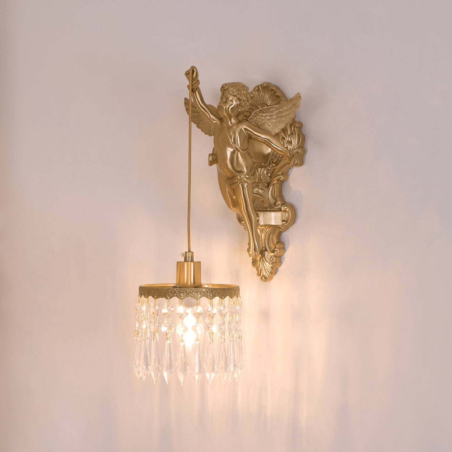Bex Flying Angel Glass Wall Light-Neutral Decor