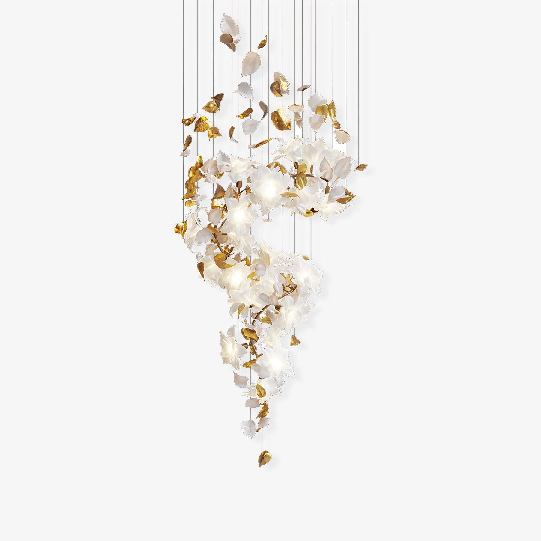 Araeos Flying Flowers Fluttering Brass Chandelier-Neutral Decor