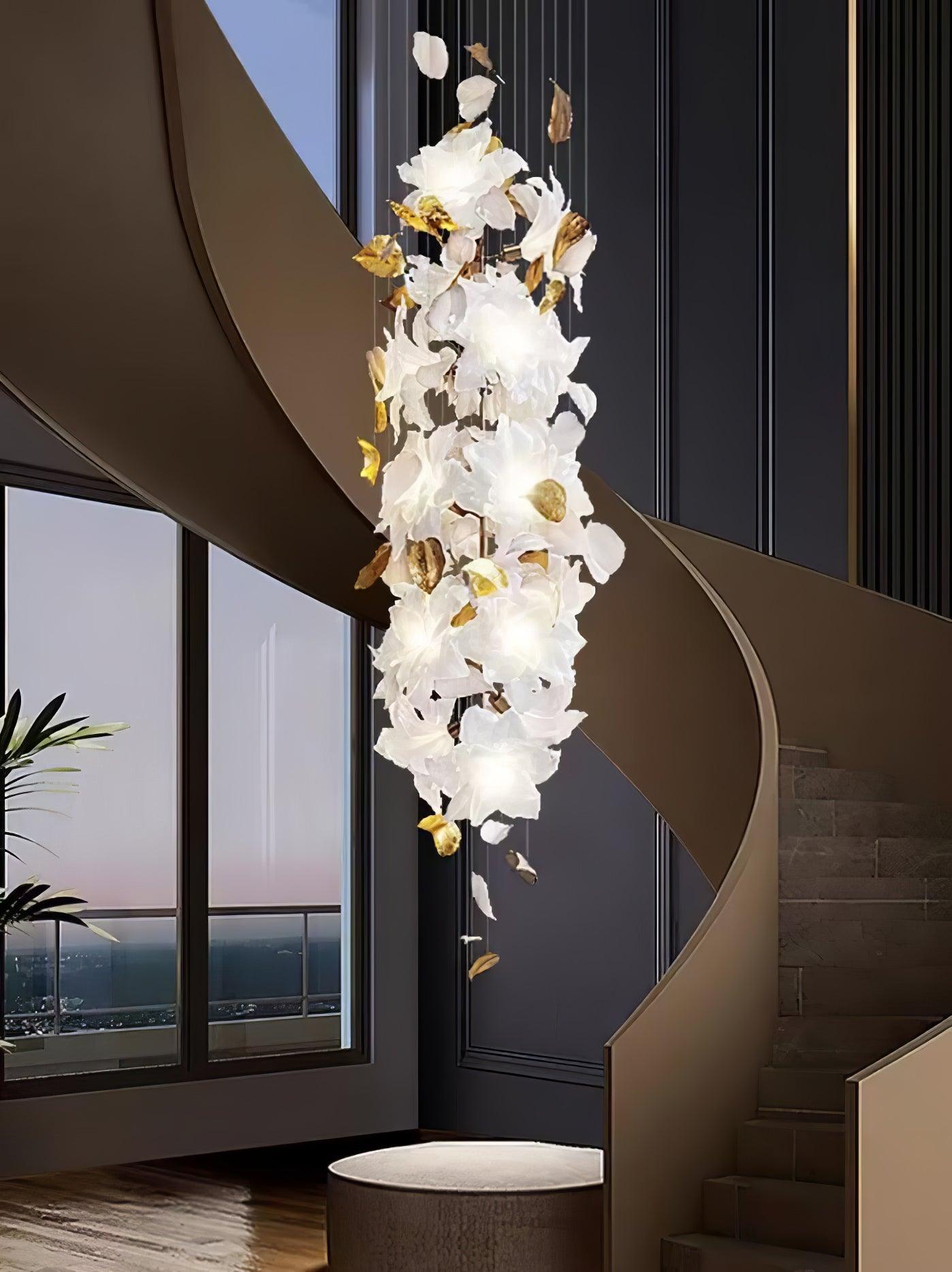 Araeos Flying Flowers Fluttering Brass Chandelier-Neutral Decor