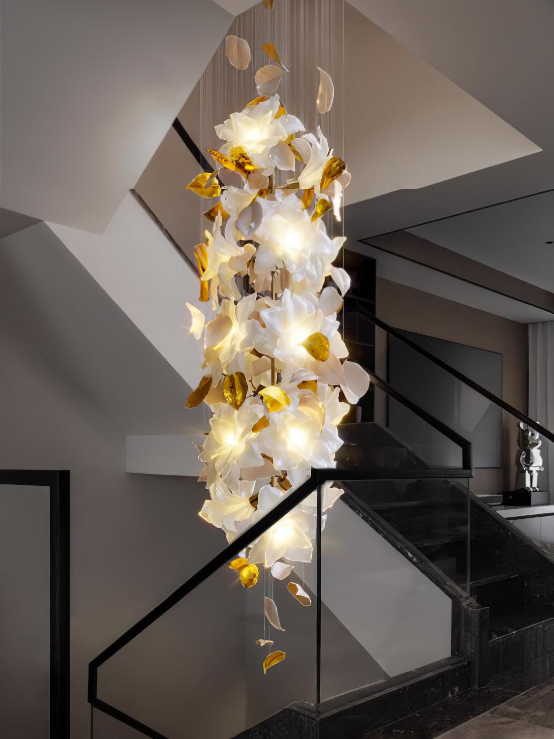 Araeos Flying Flowers Fluttering Brass Chandelier-Neutral Decor