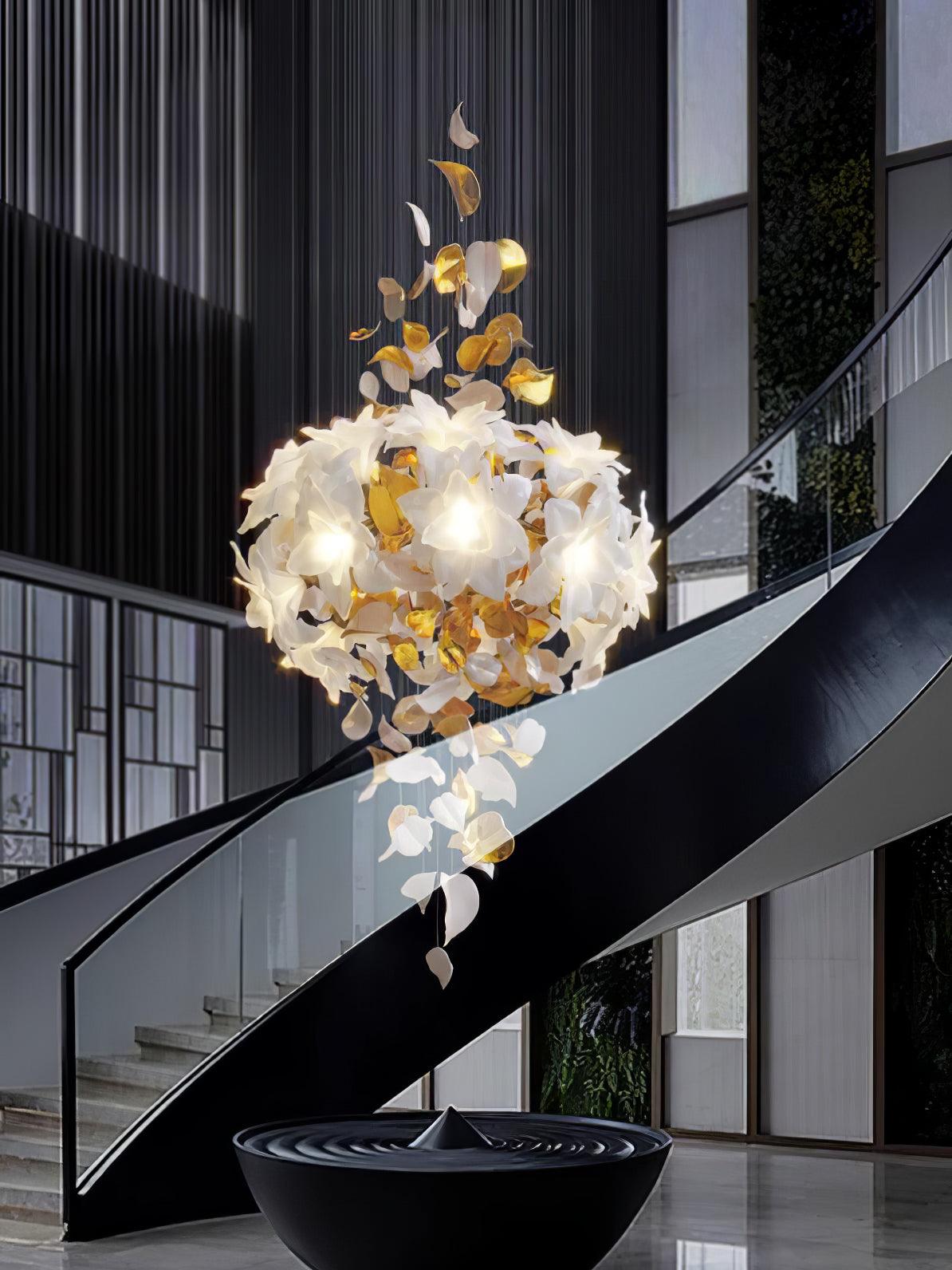 Araeos Flying Flowers Fluttering Brass Chandelier-Neutral Decor