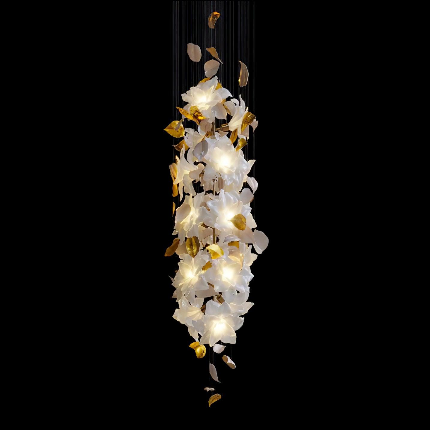 Araeos Flying Flowers Fluttering Brass Chandelier-Neutral Decor