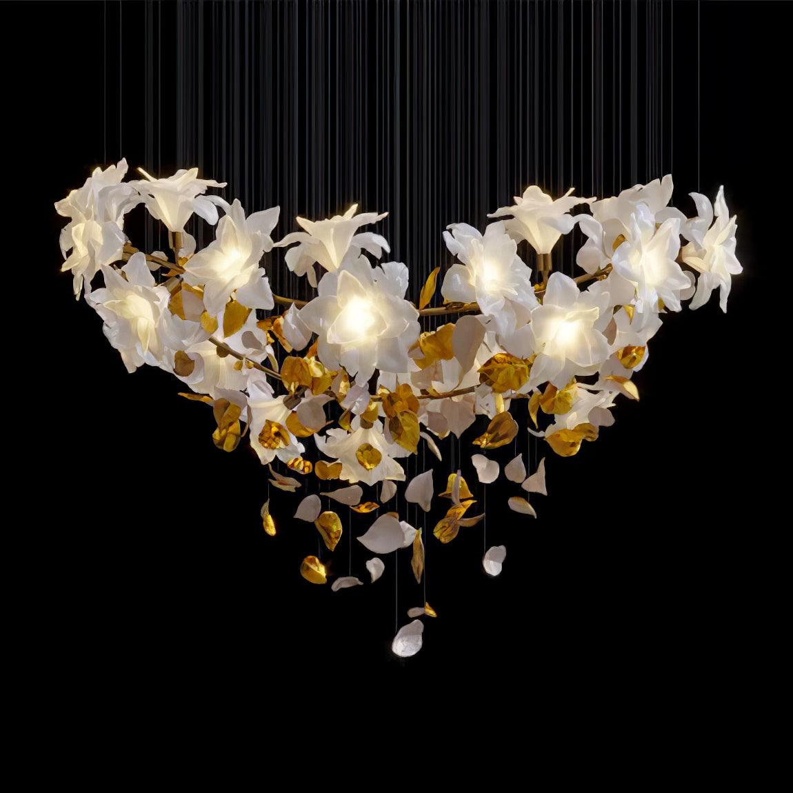 Araeos Flying Flowers Fluttering Brass Chandelier-Neutral Decor