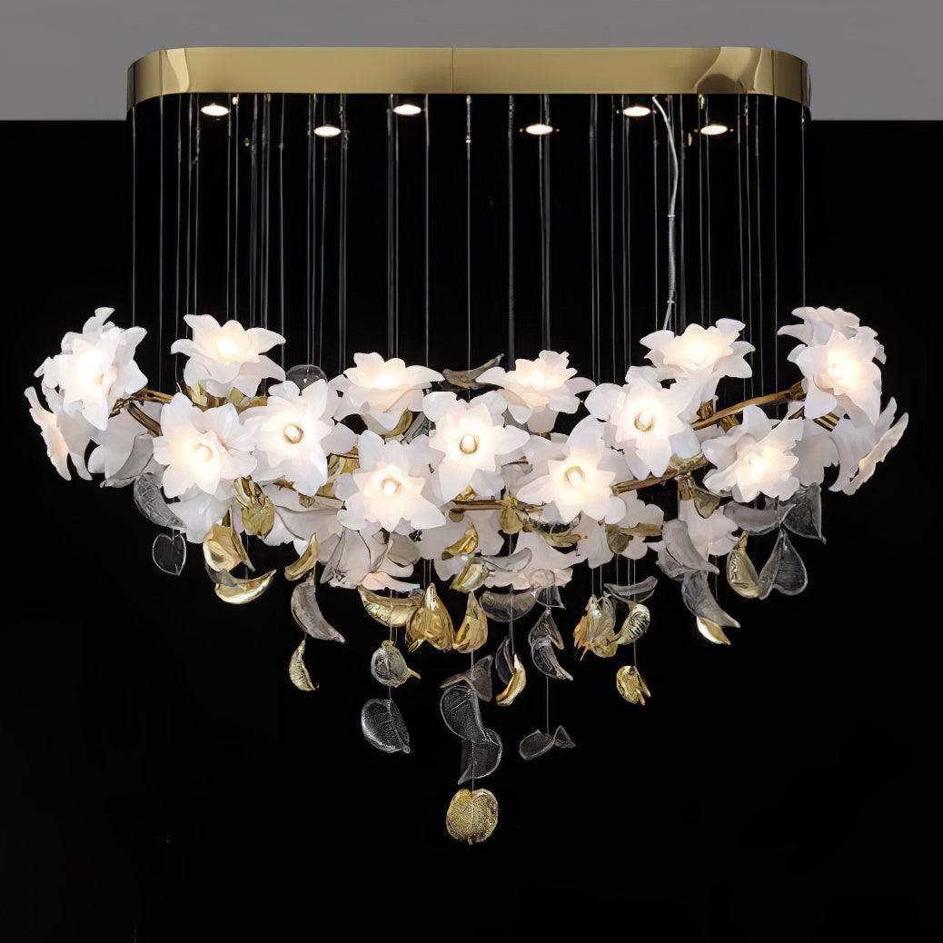 Araeos Flying Flowers Fluttering Brass Chandelier-Neutral Decor
