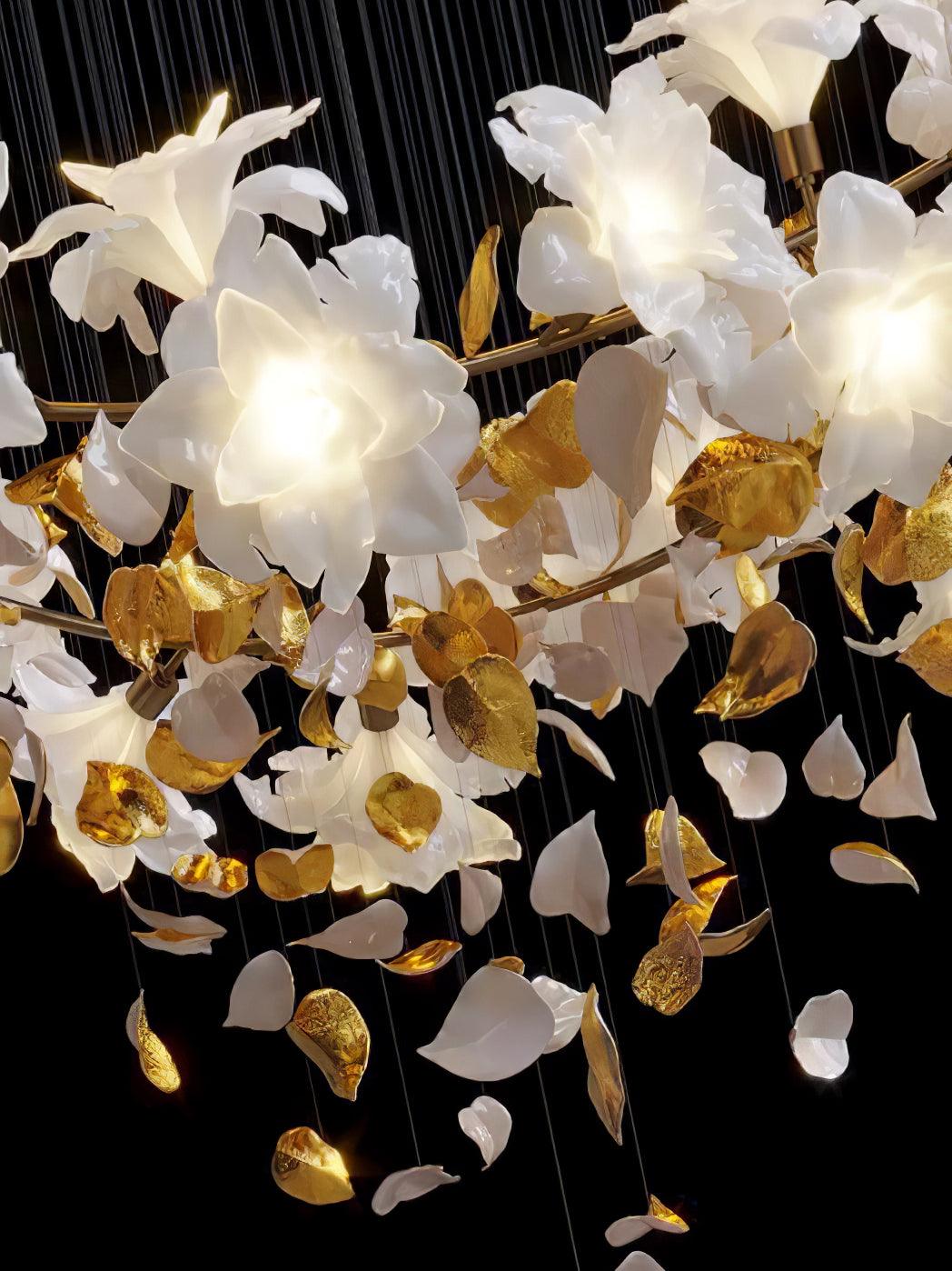 Araeos Flying Flowers Fluttering Brass Chandelier-Neutral Decor