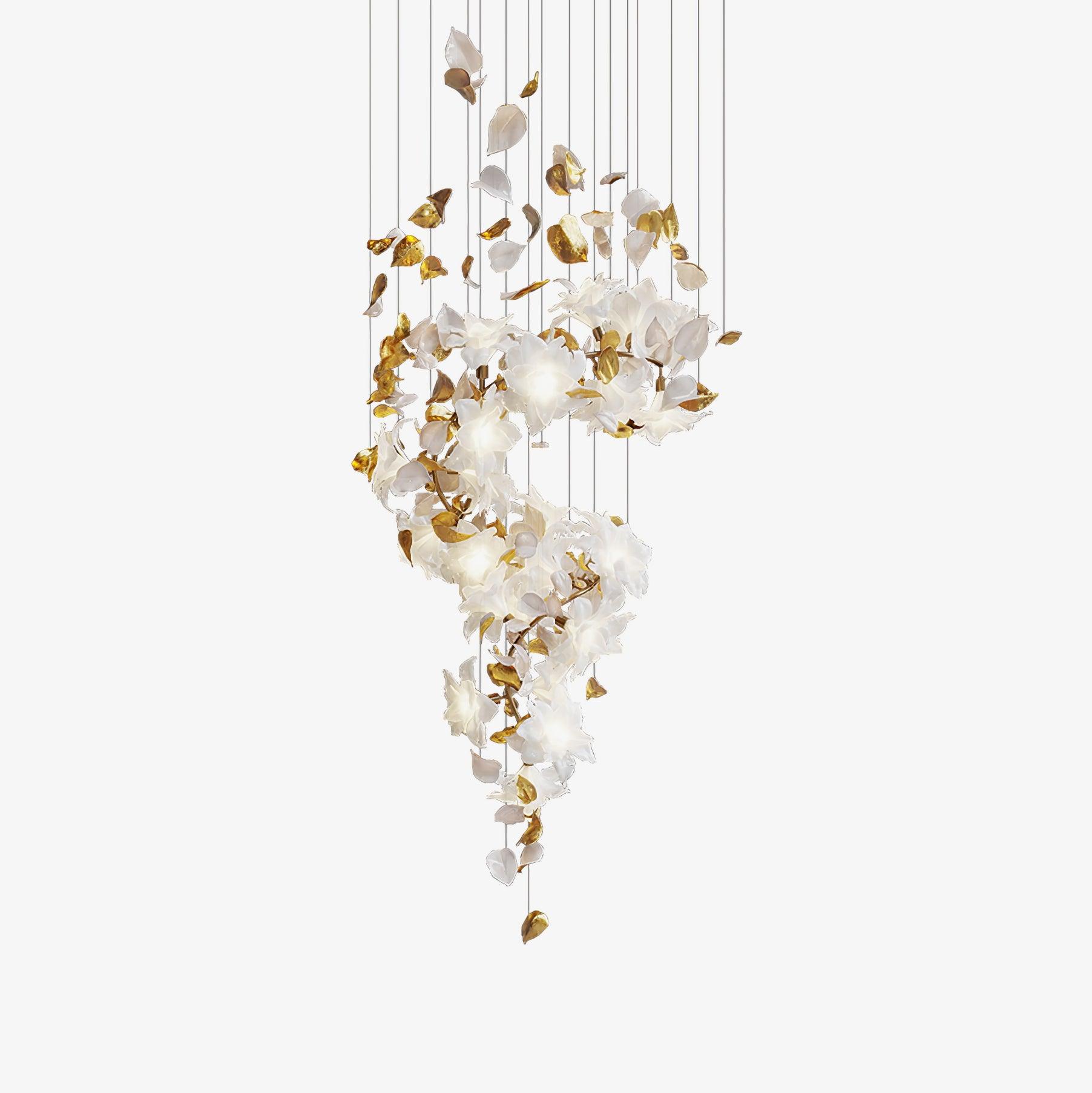 Araeos Flying Flowers Fluttering Brass Chandelier-Neutral Decor
