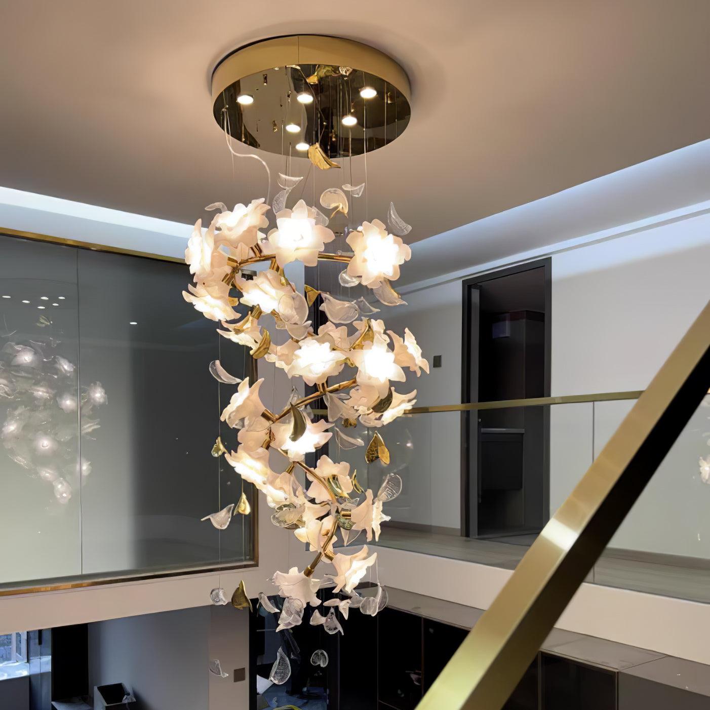Araeos Flying Flowers Fluttering Brass Chandelier-Neutral Decor