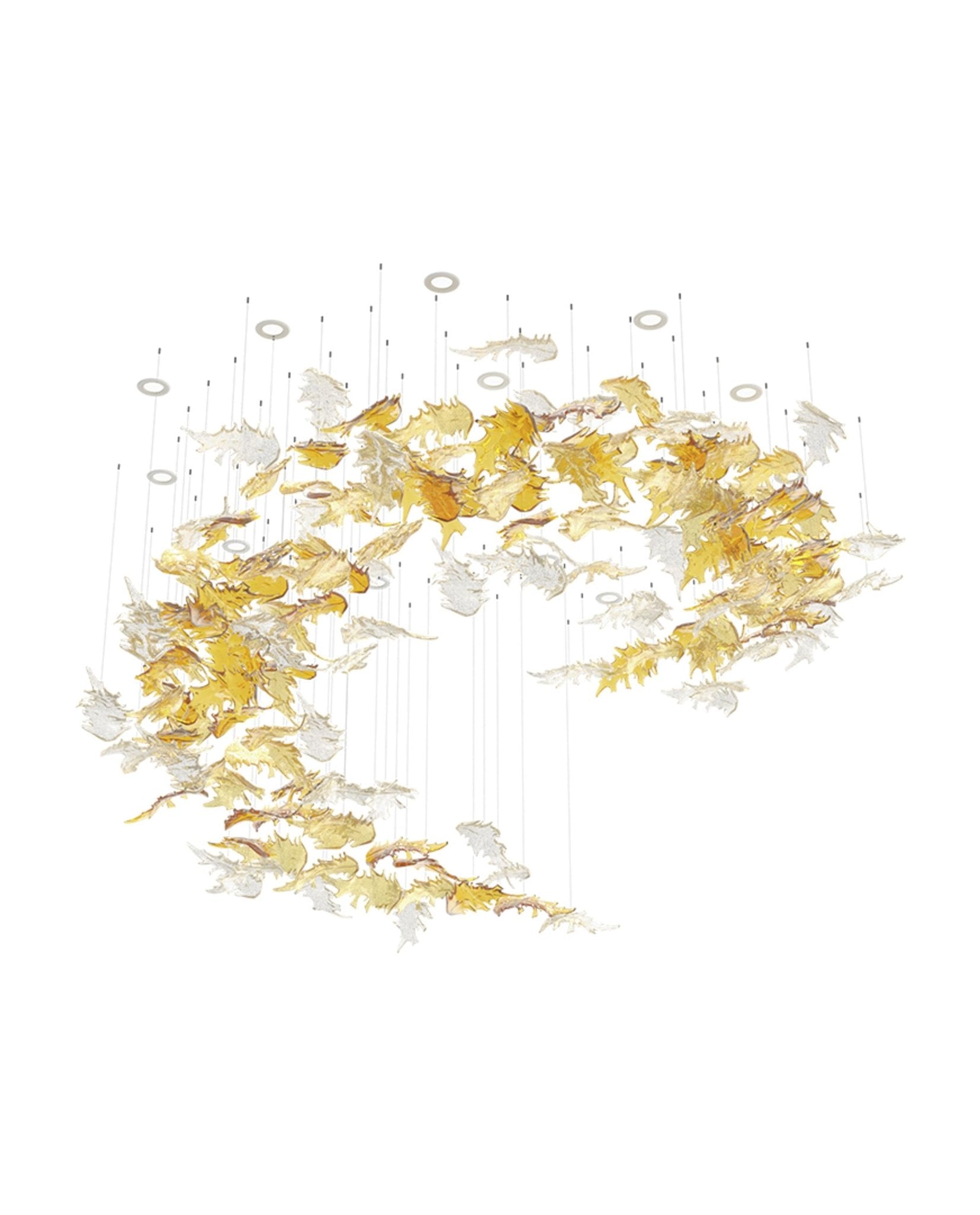 Cosolion Bird Amber Clear Glass Chandelier-Neutral Decor