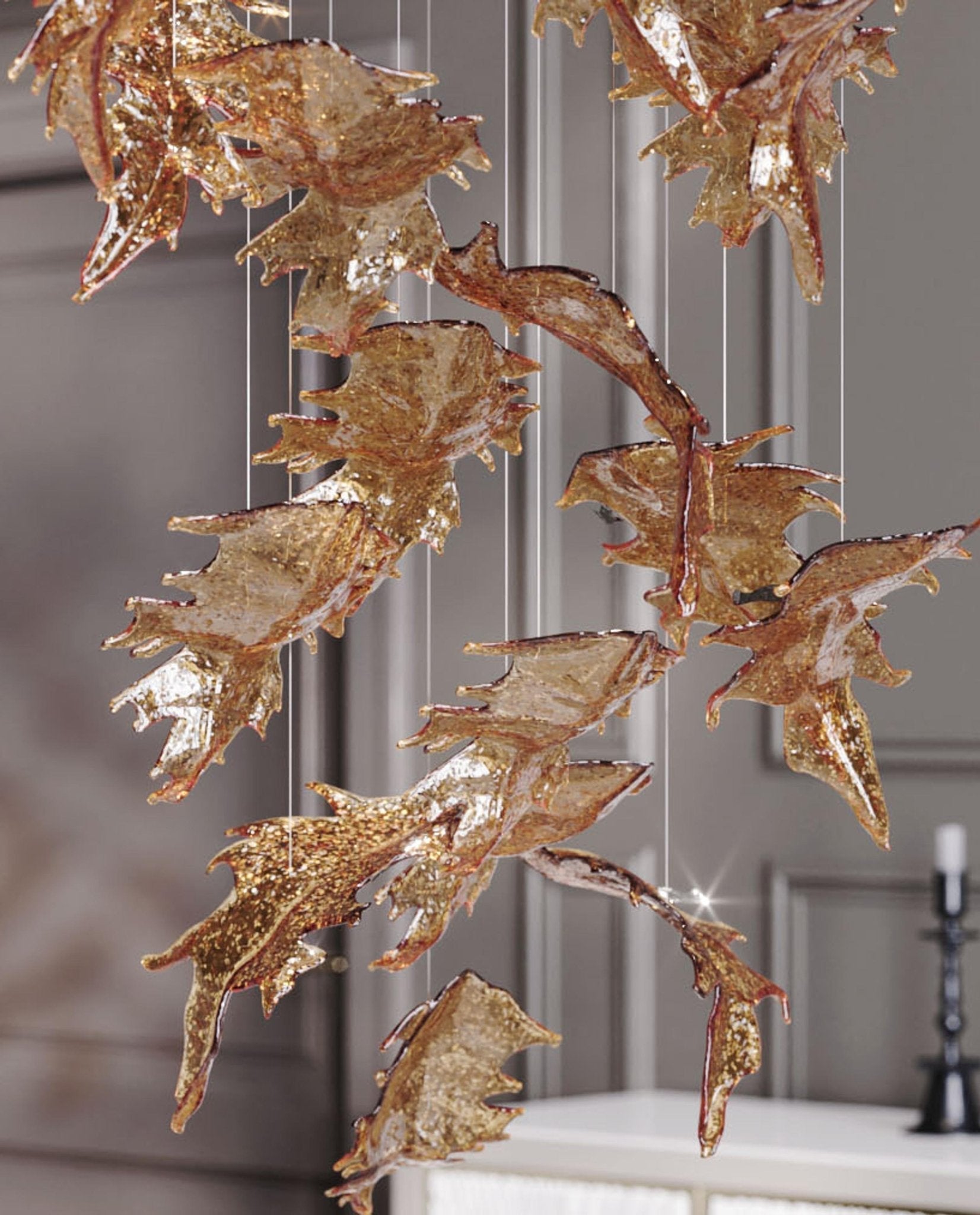 Cosolion Bird Amber Clear Glass Chandelier-Neutral Decor