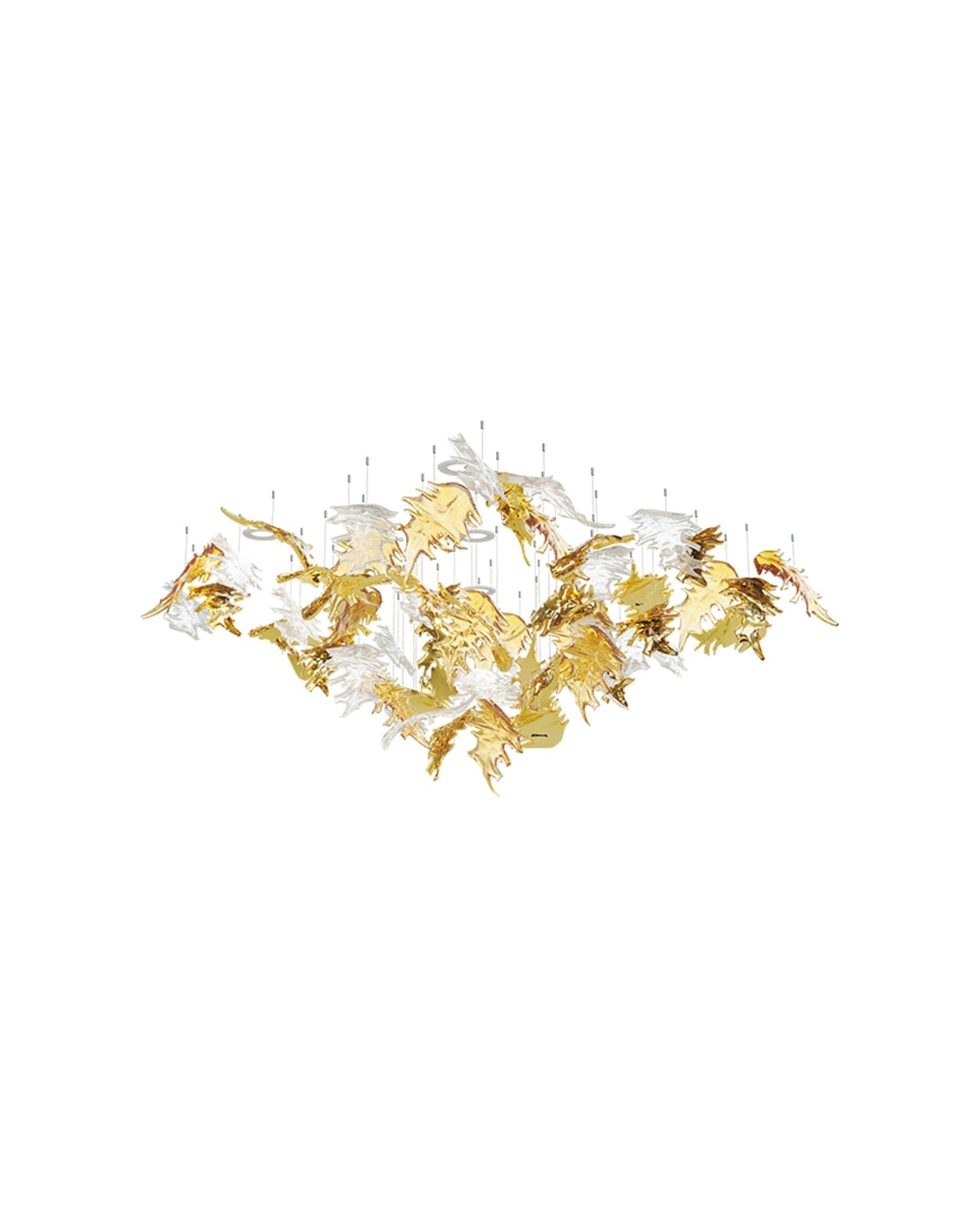 Cosolion Bird Amber Clear Glass Chandelier-Neutral Decor