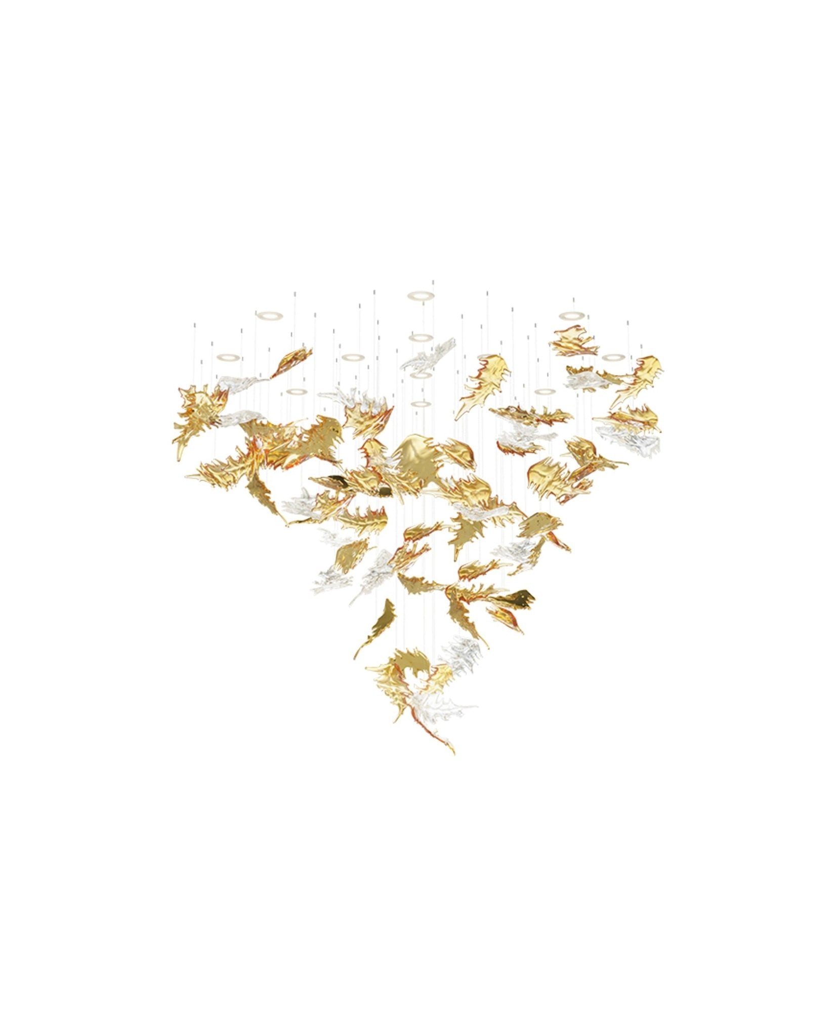 Cosolion Bird Amber Clear Glass Chandelier-Neutral Decor