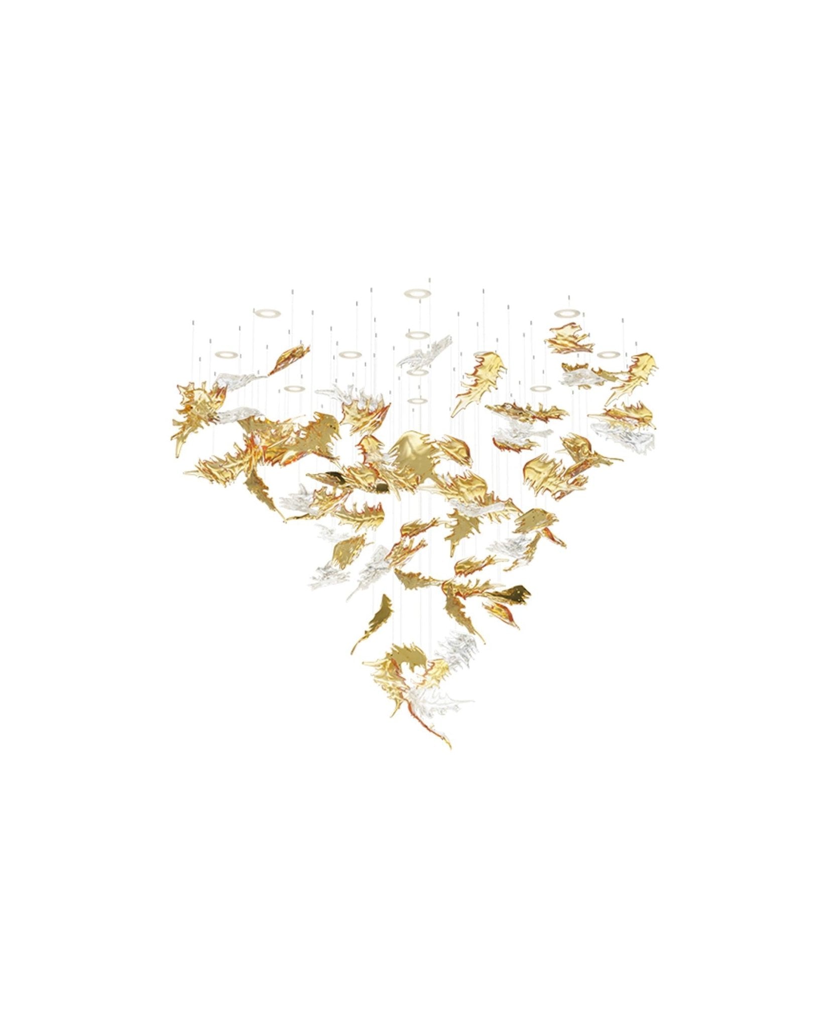 Cosolion Bird Amber Clear Glass Chandelier-Neutral Decor