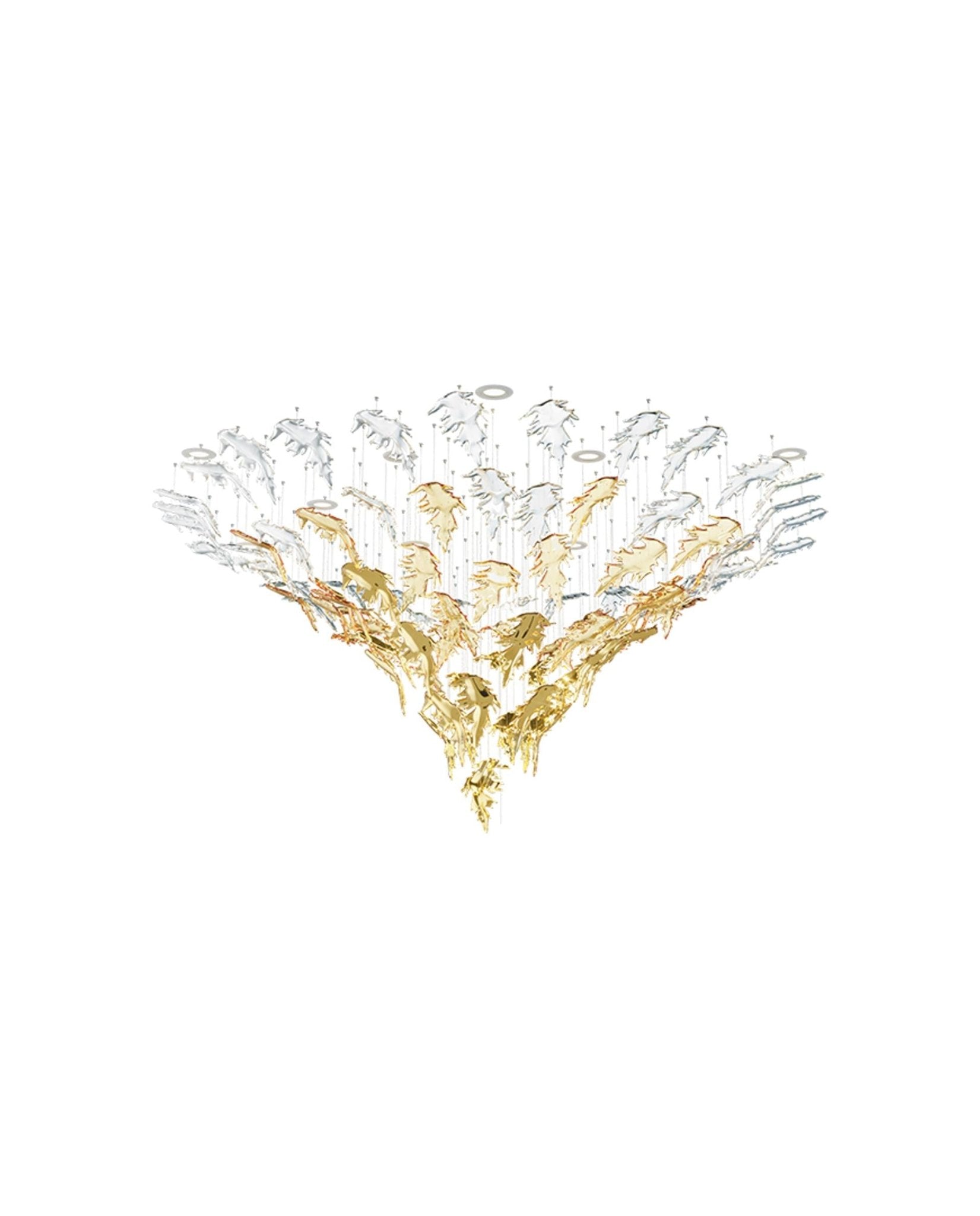 Cosolion Bird Amber Clear Glass Chandelier-Neutral Decor