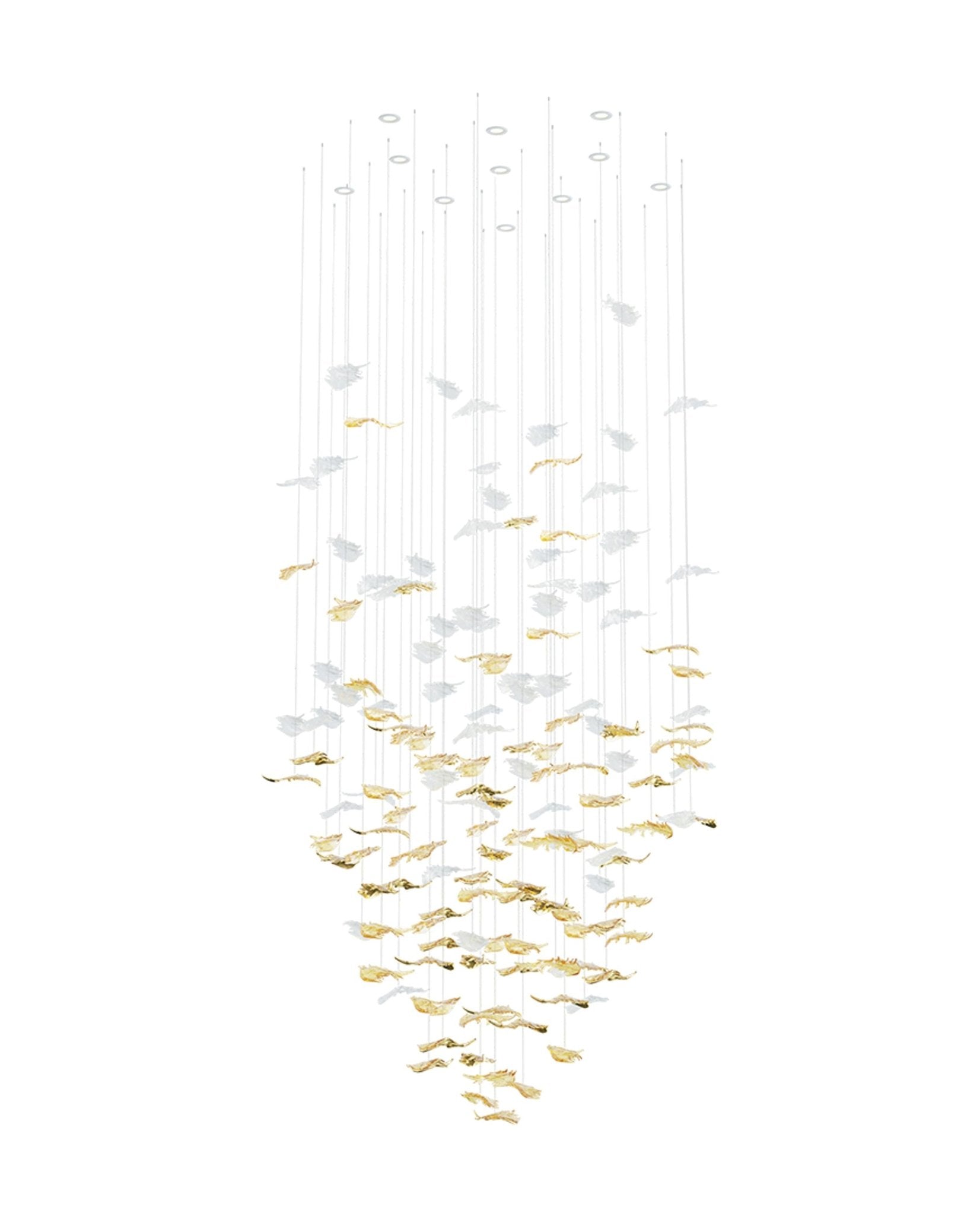 Cosolion Bird Amber Clear Glass Chandelier-Neutral Decor