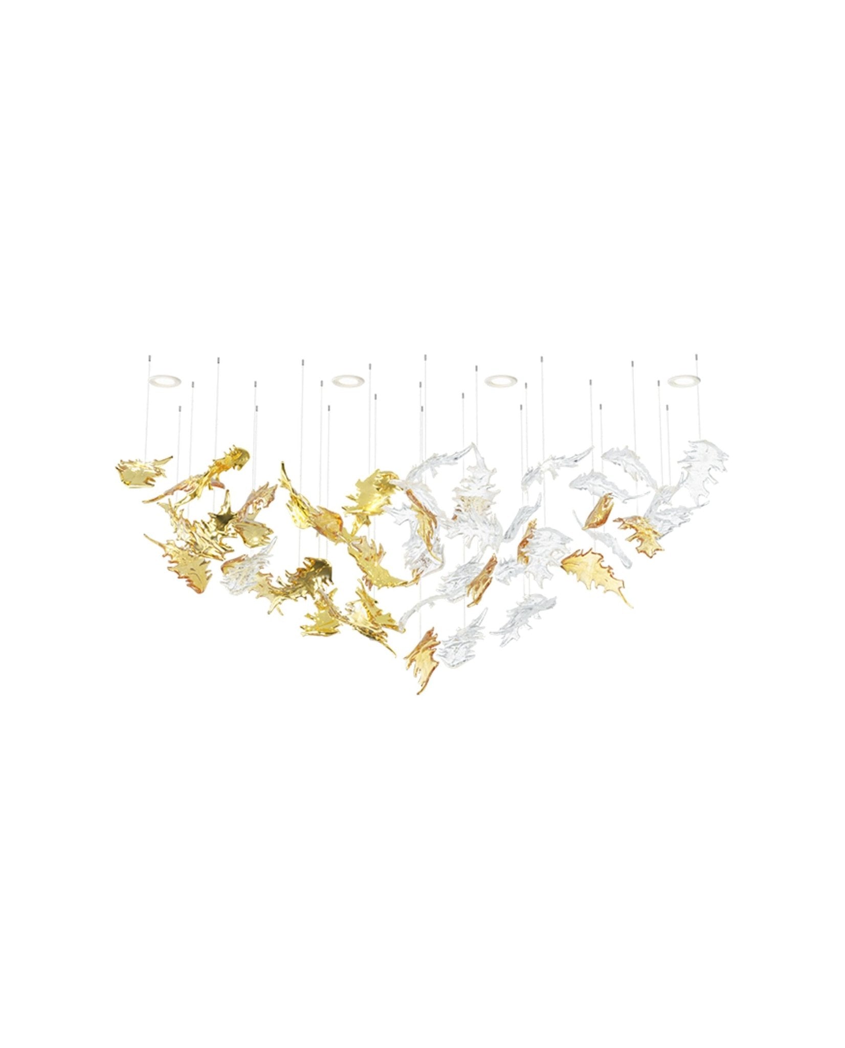 Cosolion Bird Amber Clear Glass Chandelier-Neutral Decor