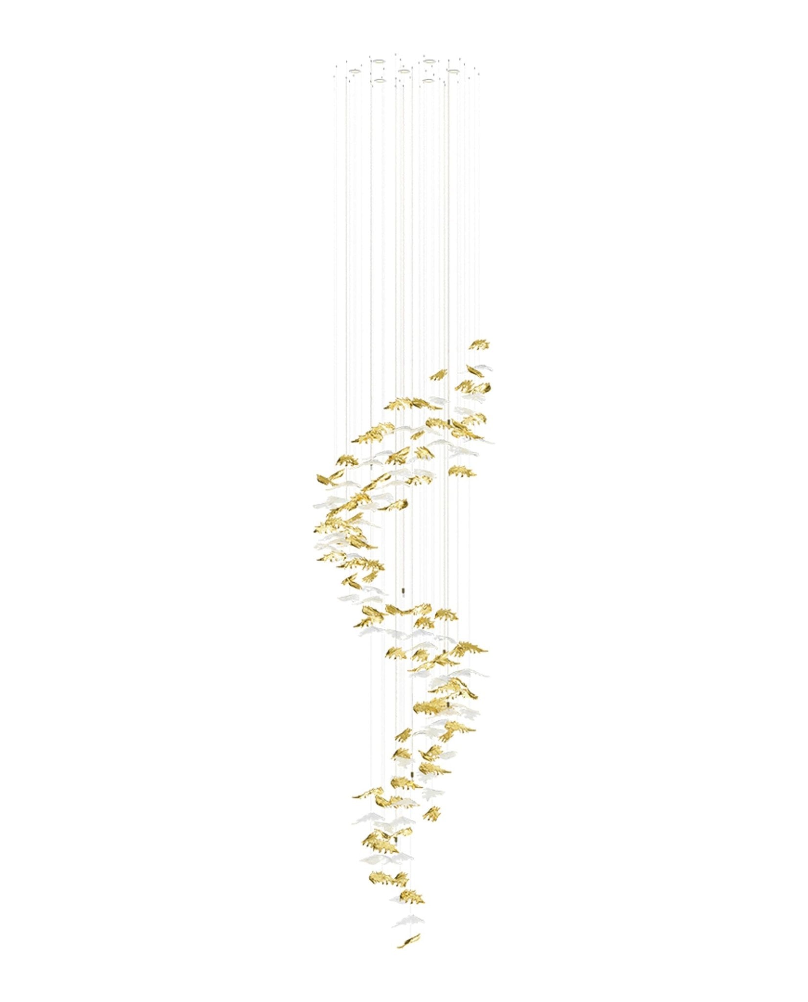 Cosolion Bird Amber Clear Glass Chandelier-Neutral Decor