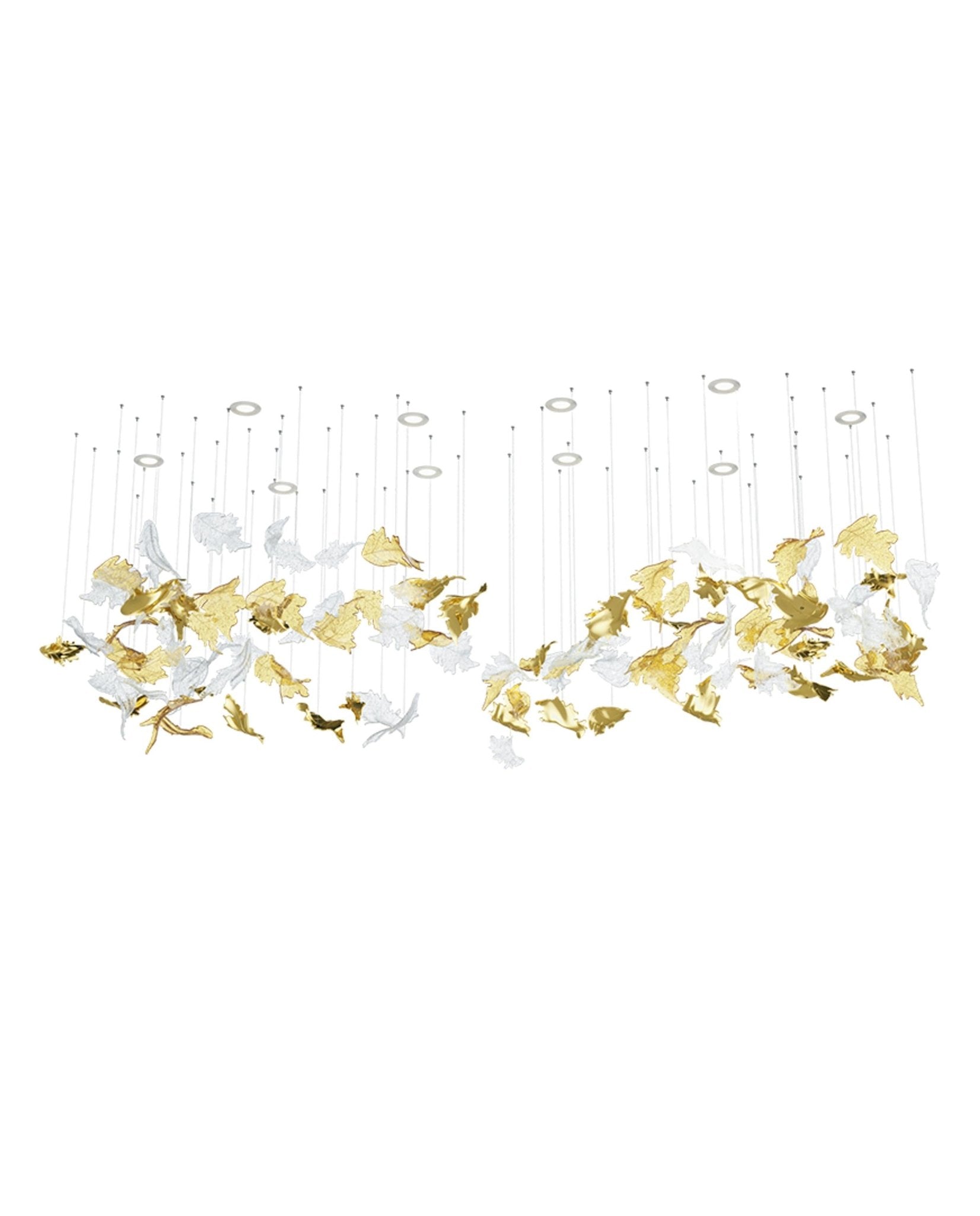 Cosolion Bird Amber Clear Glass Chandelier-Neutral Decor