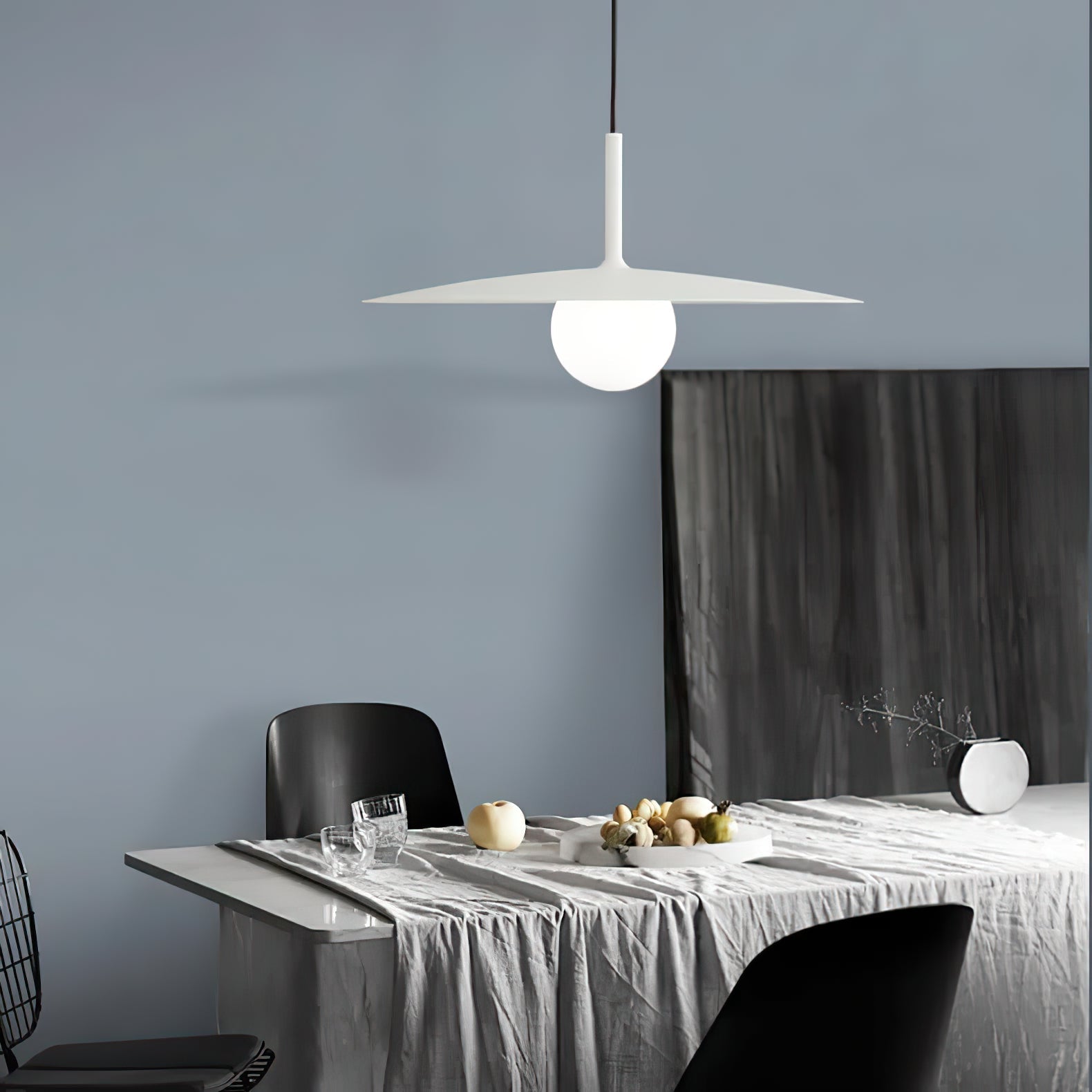 Lustra Pendant Lamp Plate Shade for Living Room-Neutral Decor
