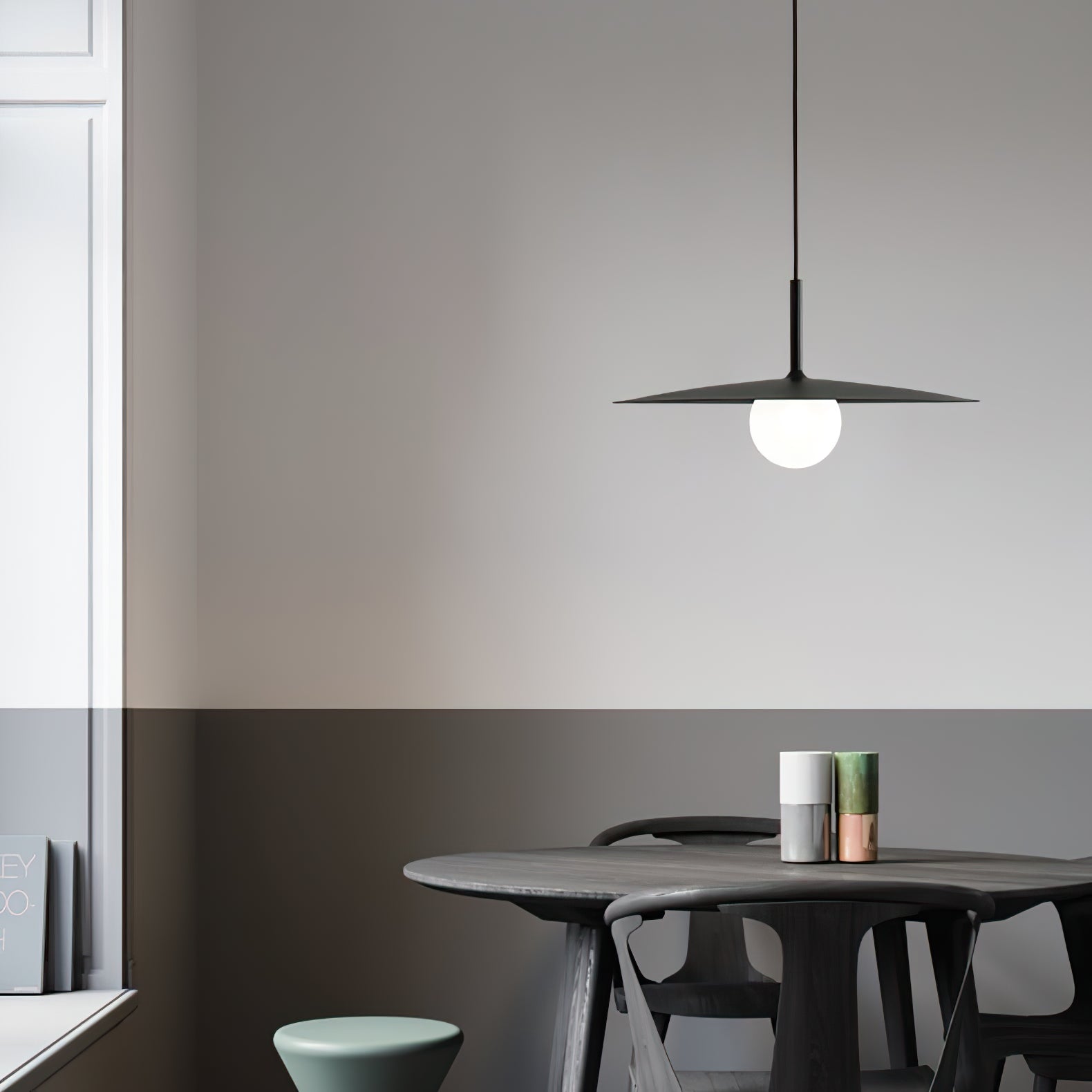 Lustra Pendant Lamp Plate Shade for Living Room-Neutral Decor