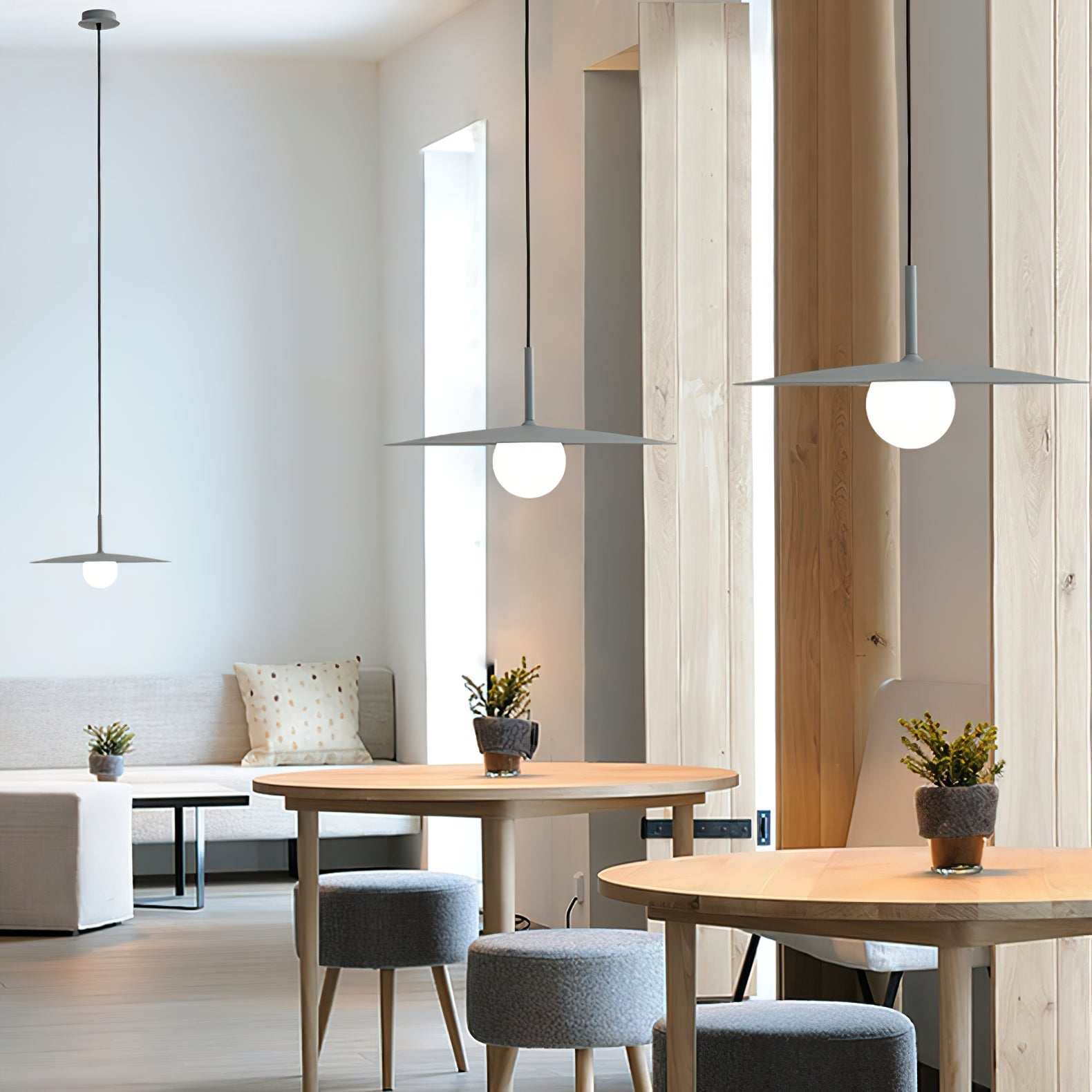 Lustra Pendant Lamp Plate Shade for Living Room-Neutral Decor