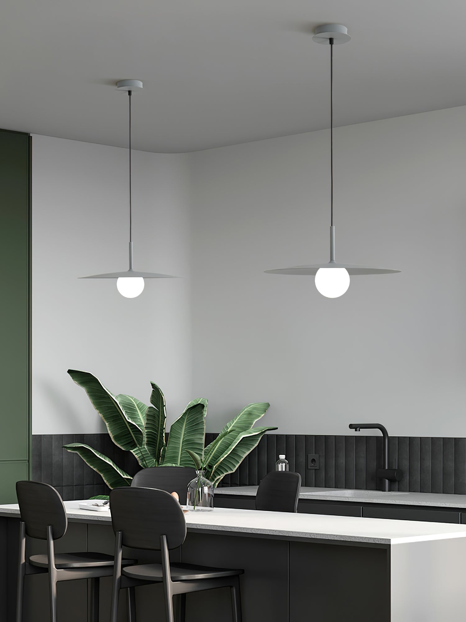 Lustra Pendant Lamp Plate Shade for Living Room-Neutral Decor