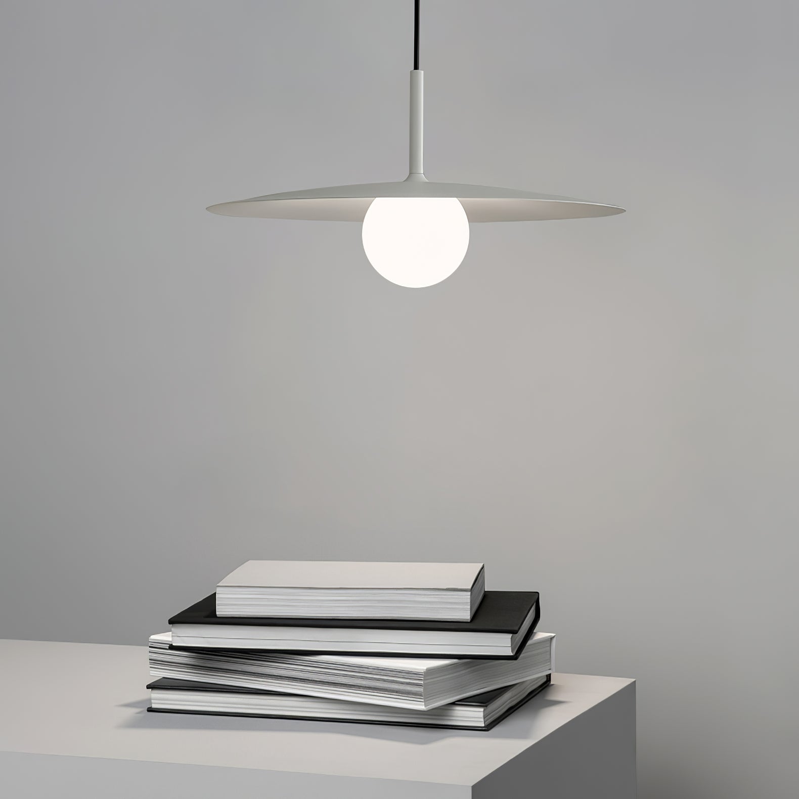 Lustra Pendant Lamp Plate Shade for Living Room-Neutral Decor
