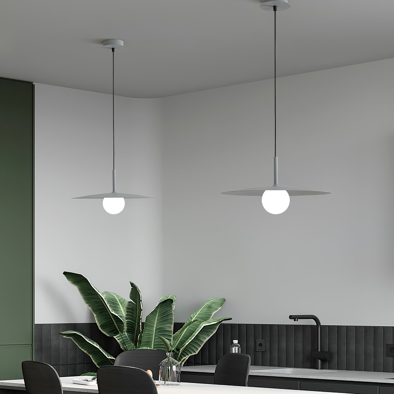 Lustra Pendant Lamp Plate Shade for Living Room-Neutral Decor