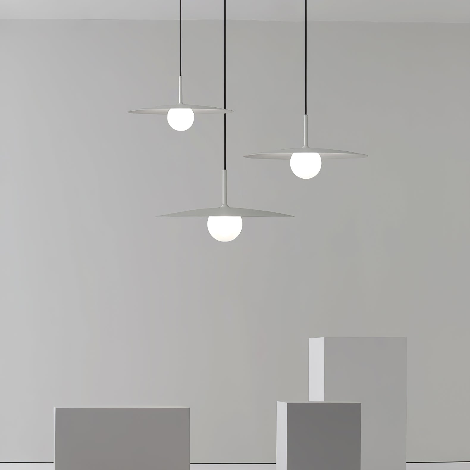 Lustra Pendant Lamp Plate Shade for Living Room-Neutral Decor