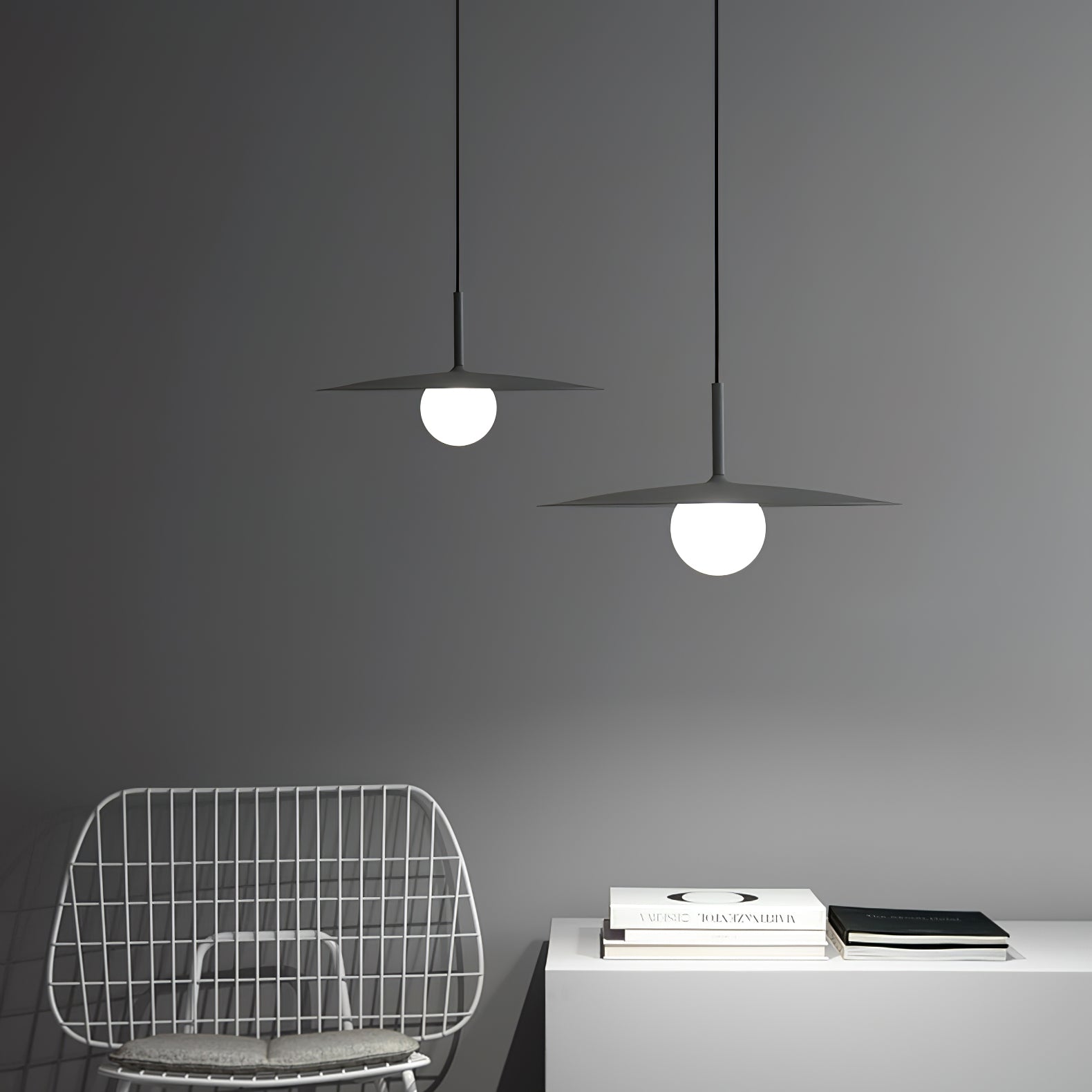 Lustra Pendant Lamp Plate Shade for Living Room-Neutral Decor