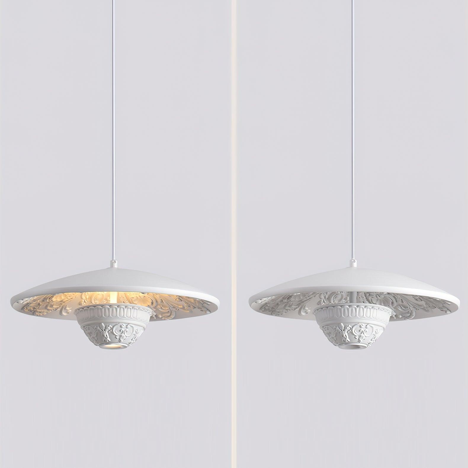 Jhel Art Flying Saucer Resin Pendant Lamp-Neutral Decor