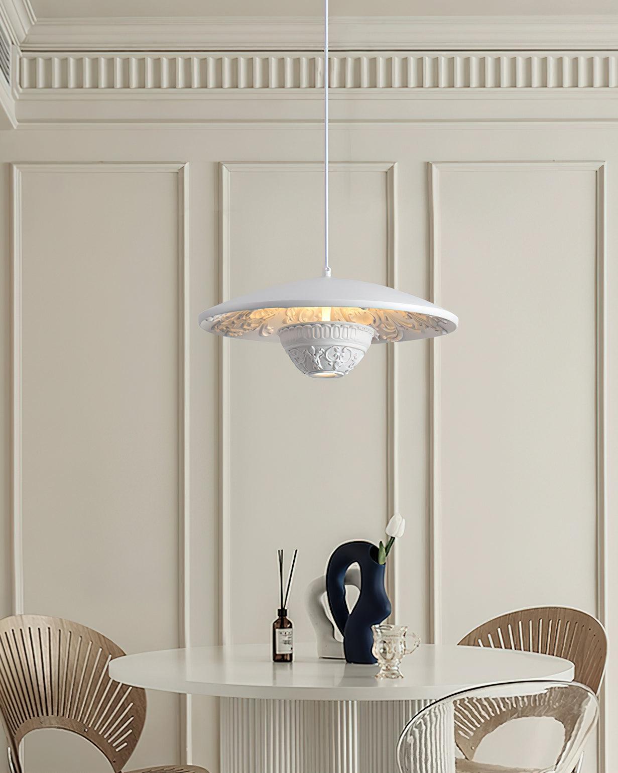 Jhel Art Flying Saucer Resin Pendant Lamp-Neutral Decor