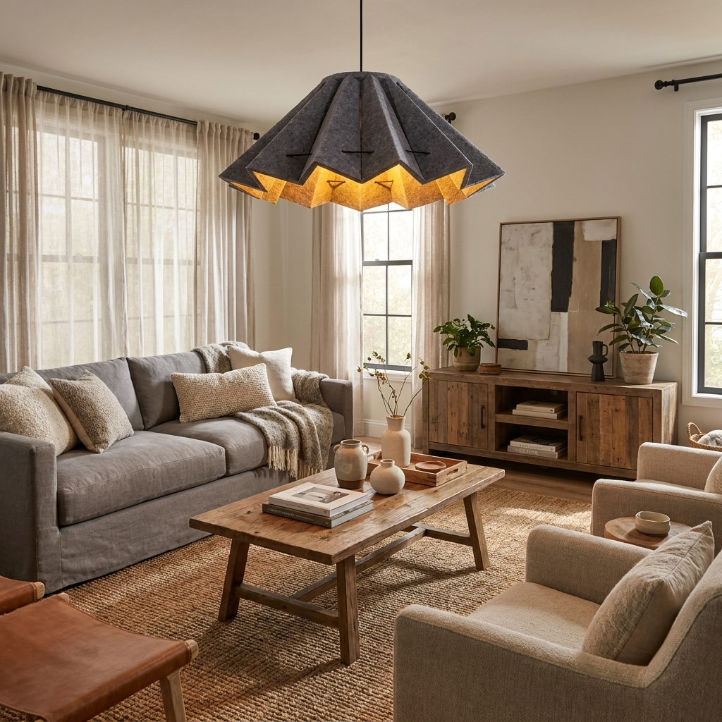 Fold Acoustic Felt Pleated Pendant Lamp-Neutral Decor