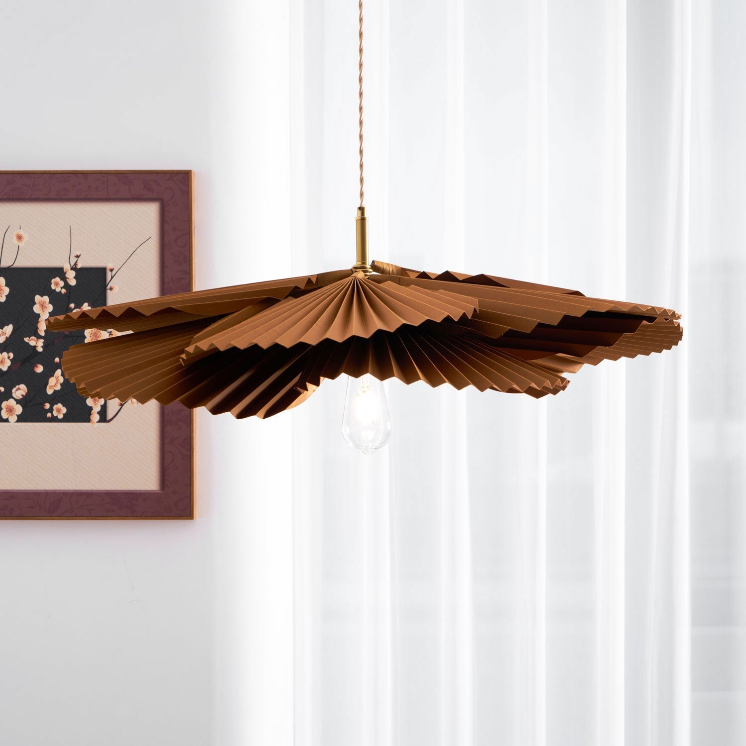 Wilto Pendant Lamp Lotus Leaf Folded Paper Floral-Neutral Decor