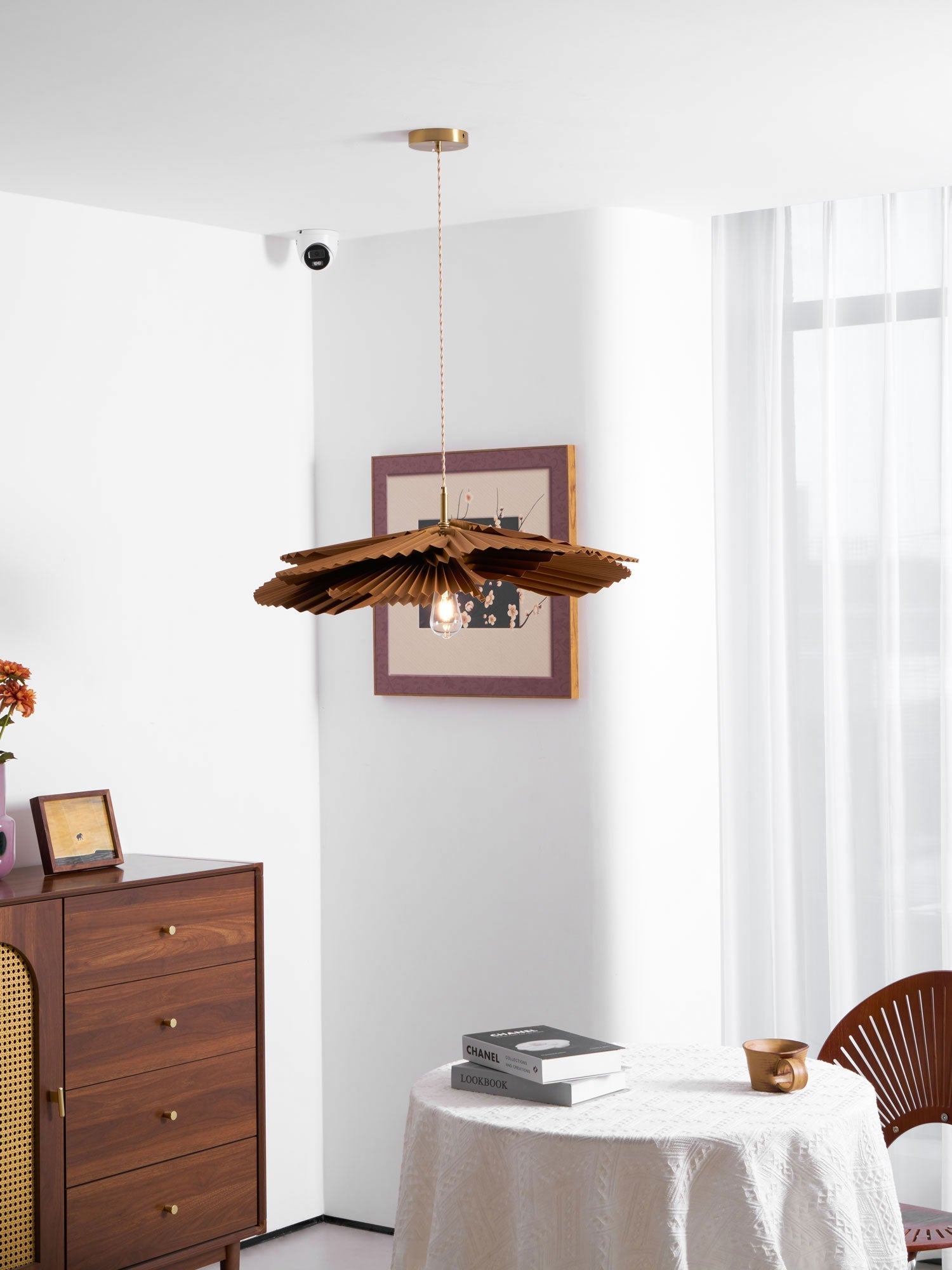 Wilto Pendant Lamp Lotus Leaf Folded Paper Floral-Neutral Decor