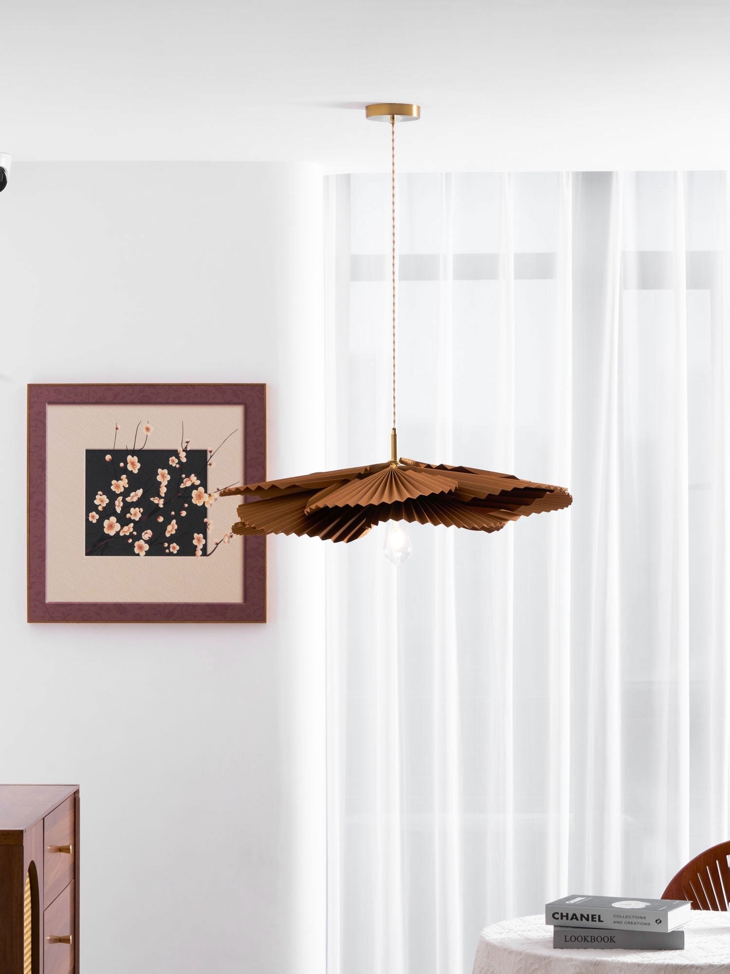 Wilto Pendant Lamp Lotus Leaf Folded Paper Floral-Neutral Decor