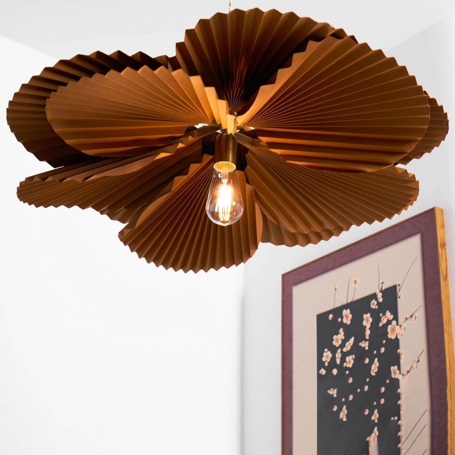 Wilto Pendant Lamp Lotus Leaf Folded Paper Floral-Neutral Decor