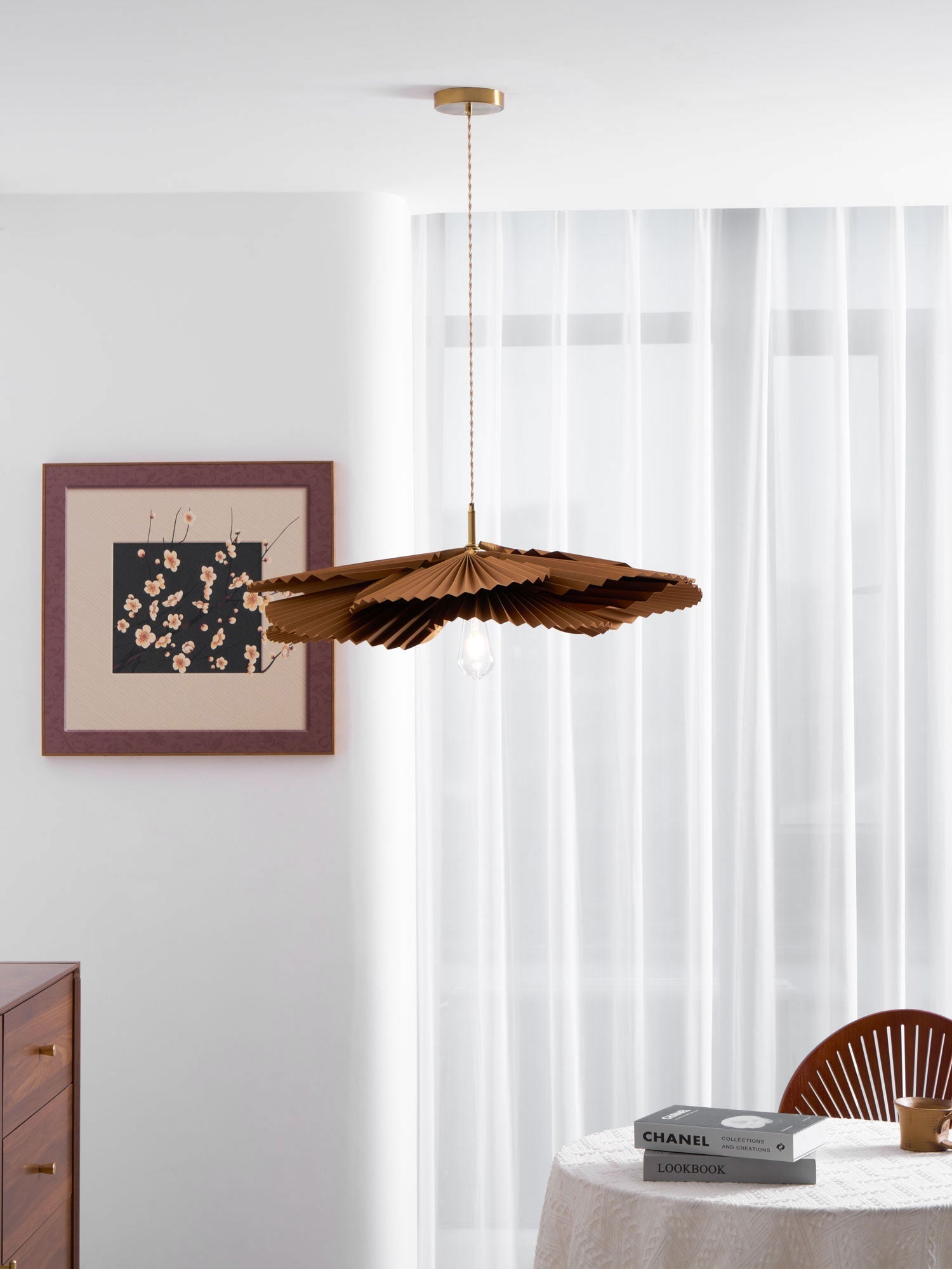 Wilto Pendant Lamp Lotus Leaf Folded Paper Floral-Neutral Decor
