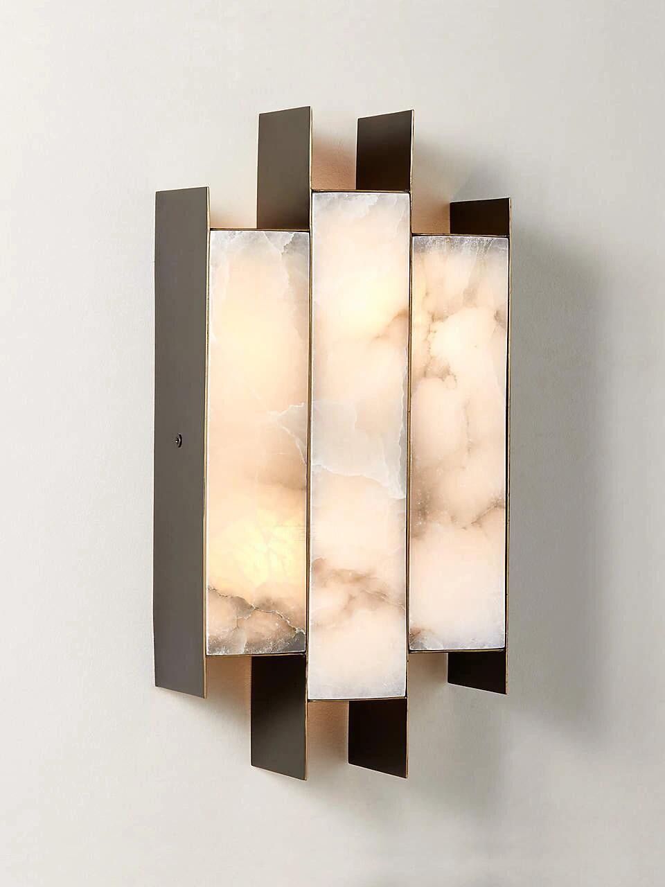 Finto Panel Modern Alabaster Wall Lamp-Neutral Decor